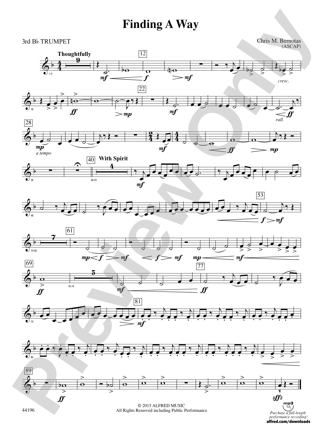 Finding a Way: 3rd B-flat Trumpet