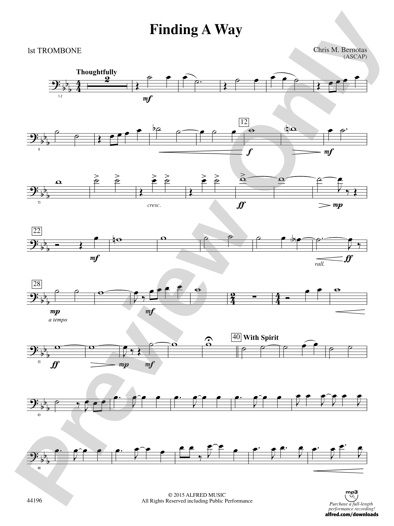 Finding a Way: 1st Trombone