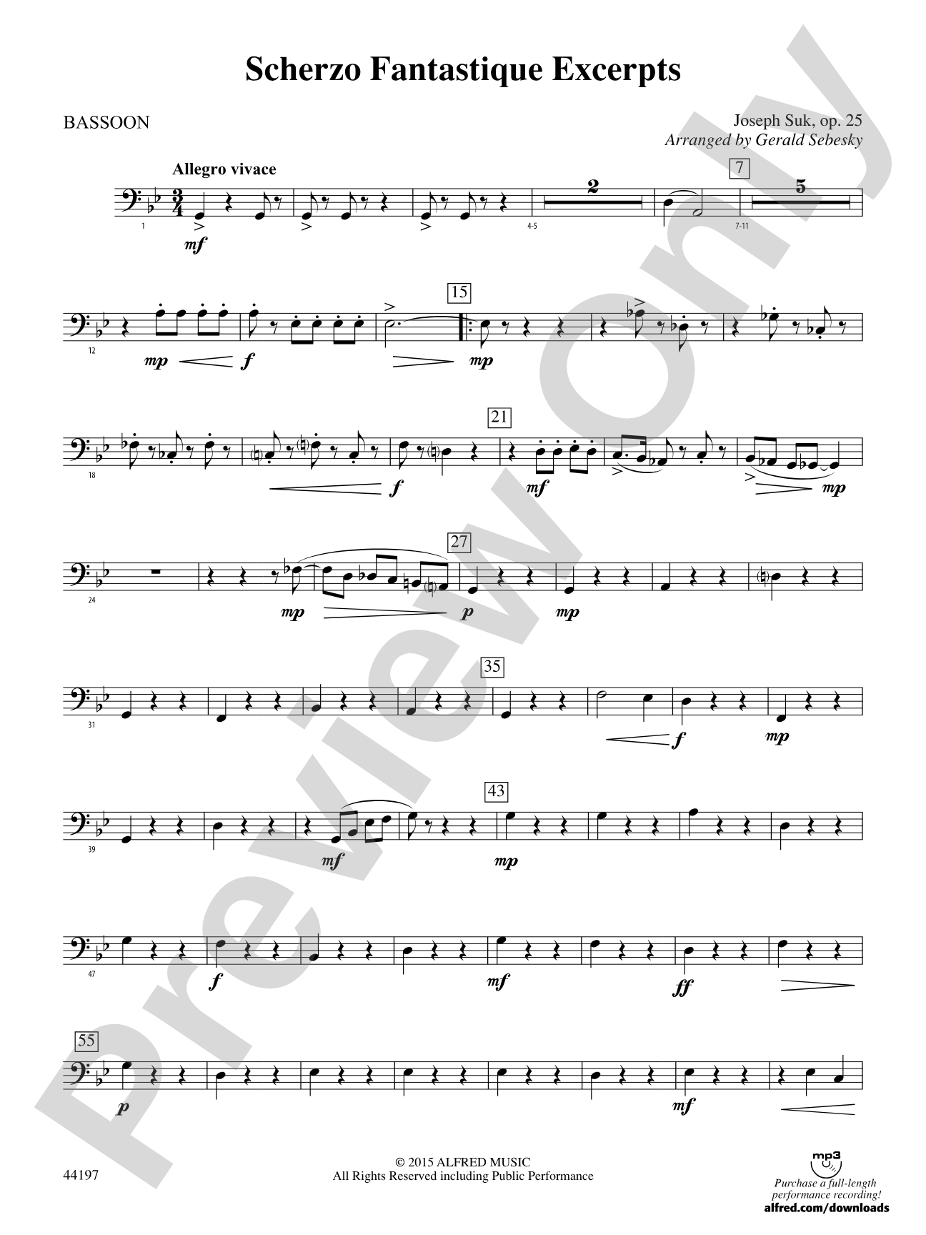 Scherzo Fantastique Excerpts: Bassoon