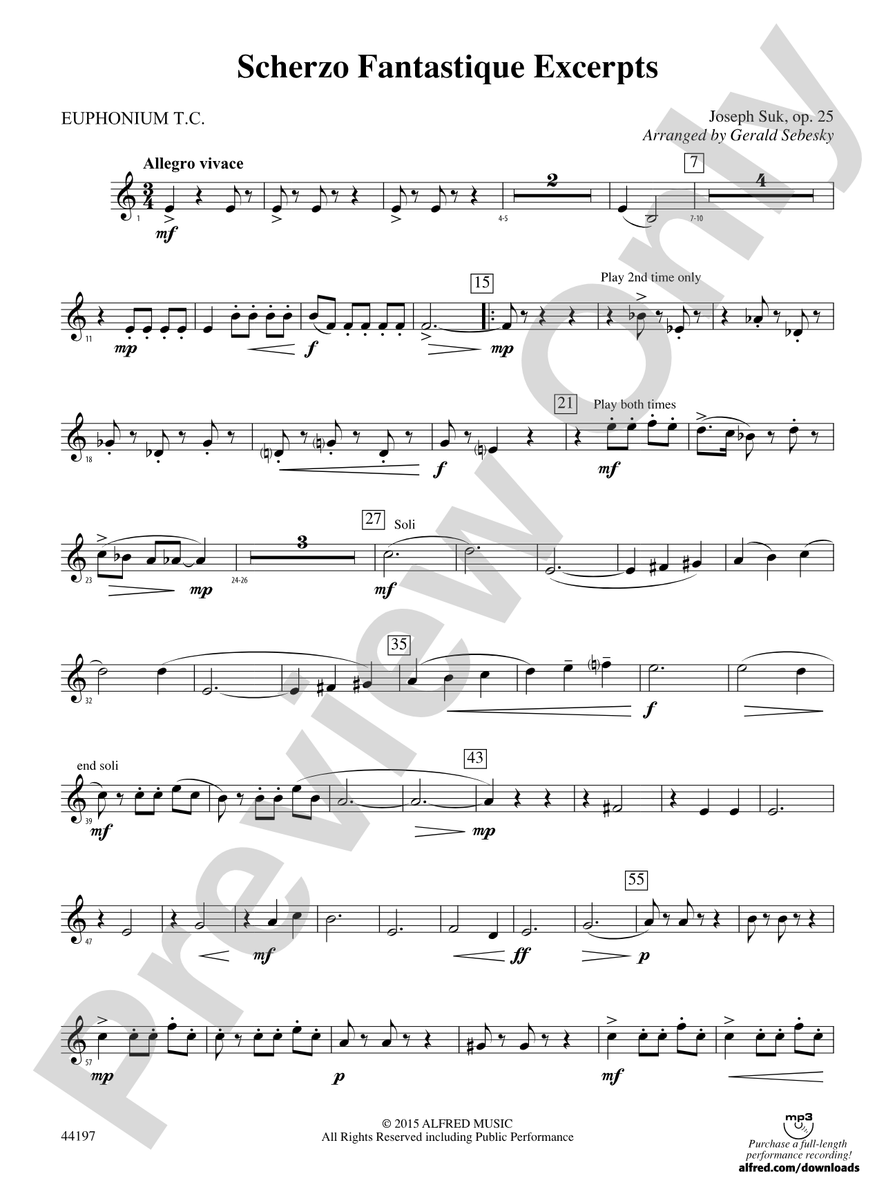 Scherzo Fantastique Excerpts: Baritone T.C.