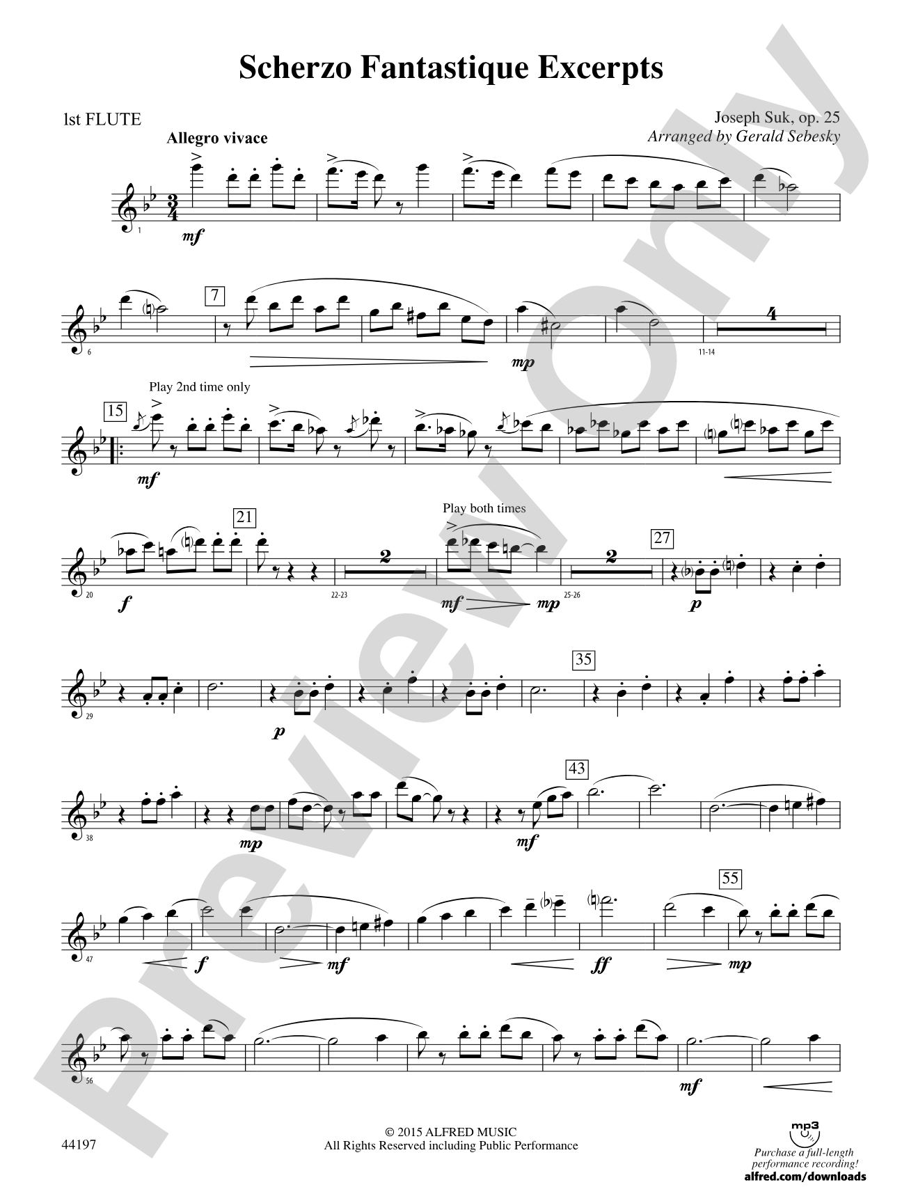 Scherzo Fantastique Excerpts: Flute