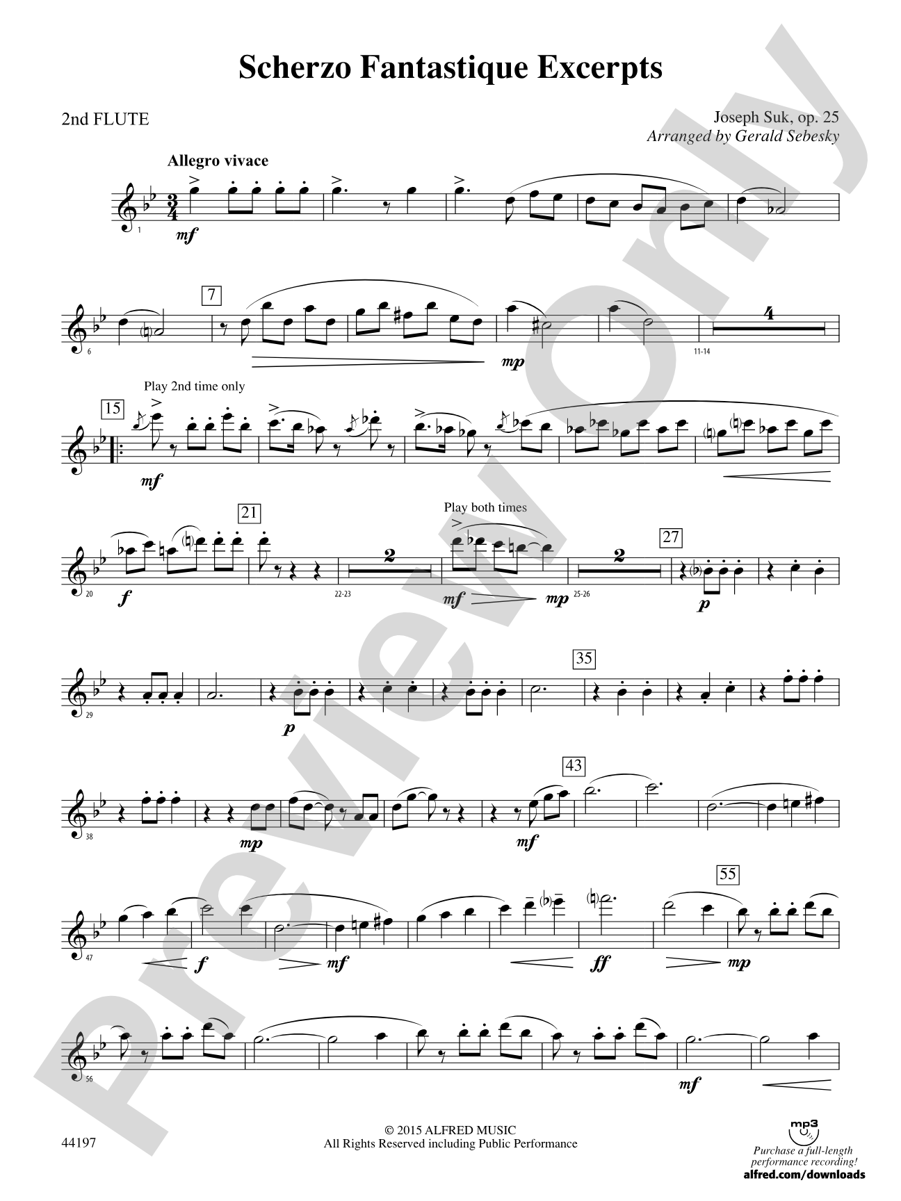 Scherzo Fantastique Excerpts: 2nd Flute