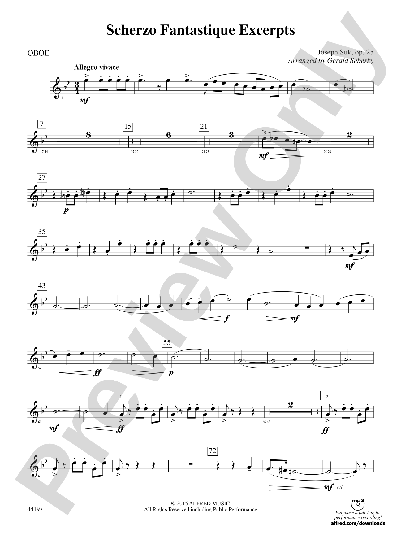 Scherzo Fantastique Excerpts: Oboe