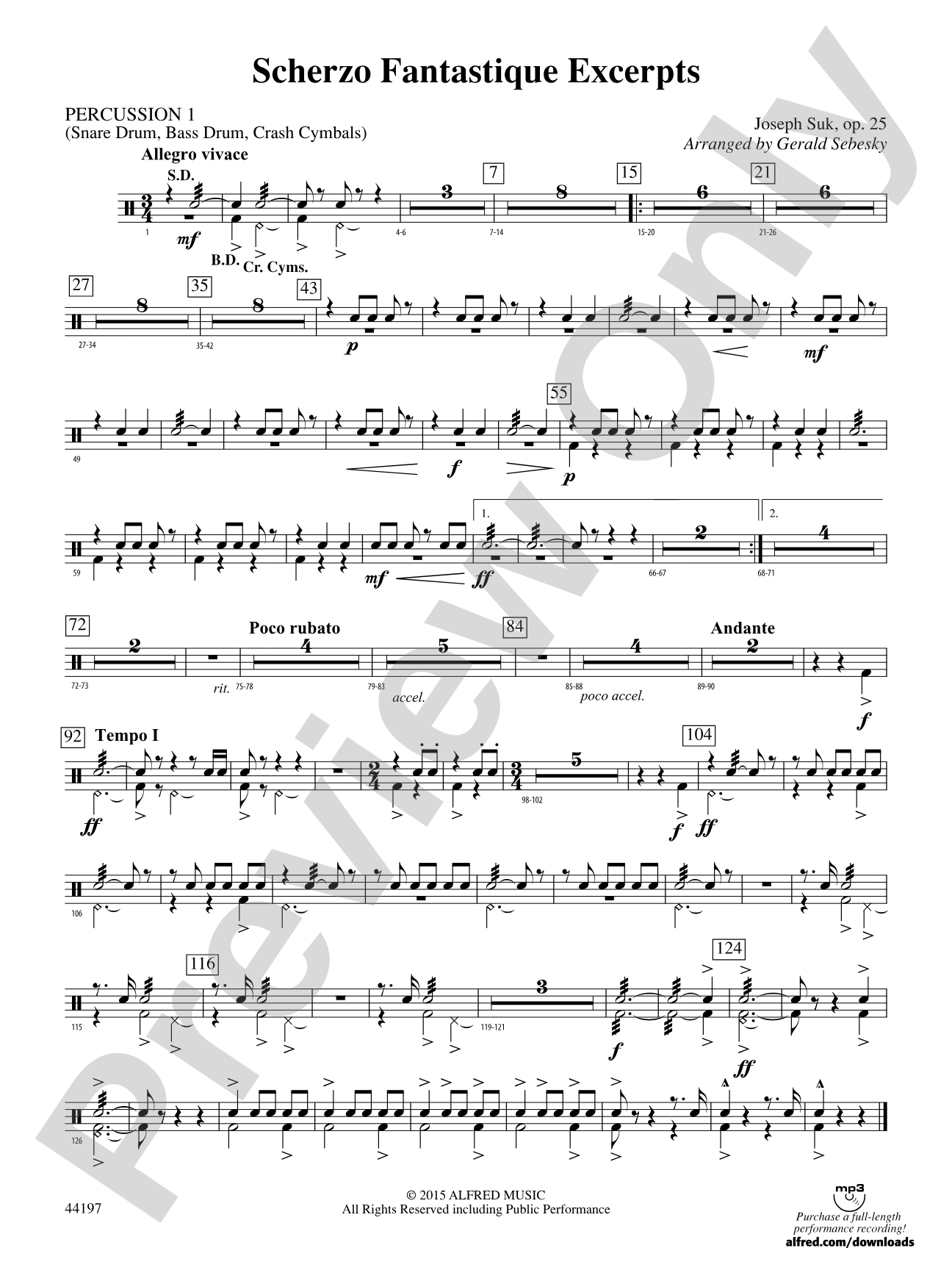 Scherzo Fantastique Excerpts: 1st Percussion
