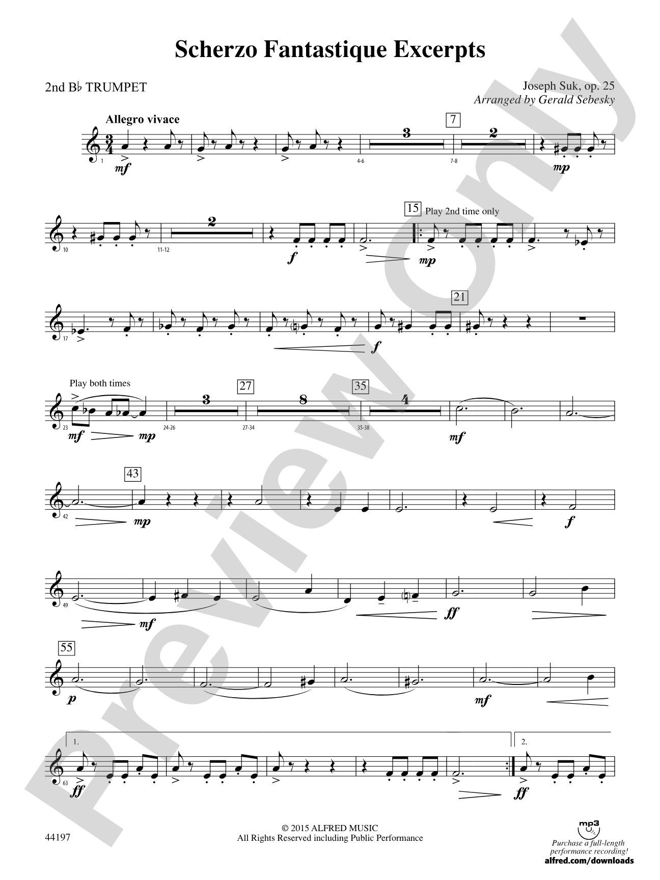 Scherzo Fantastique Excerpts: 2nd B-flat Trumpet