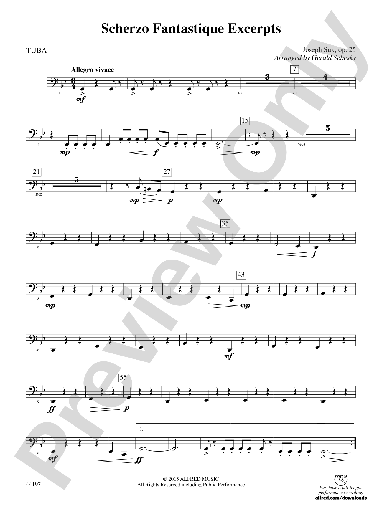 Scherzo Fantastique Excerpts: Tuba