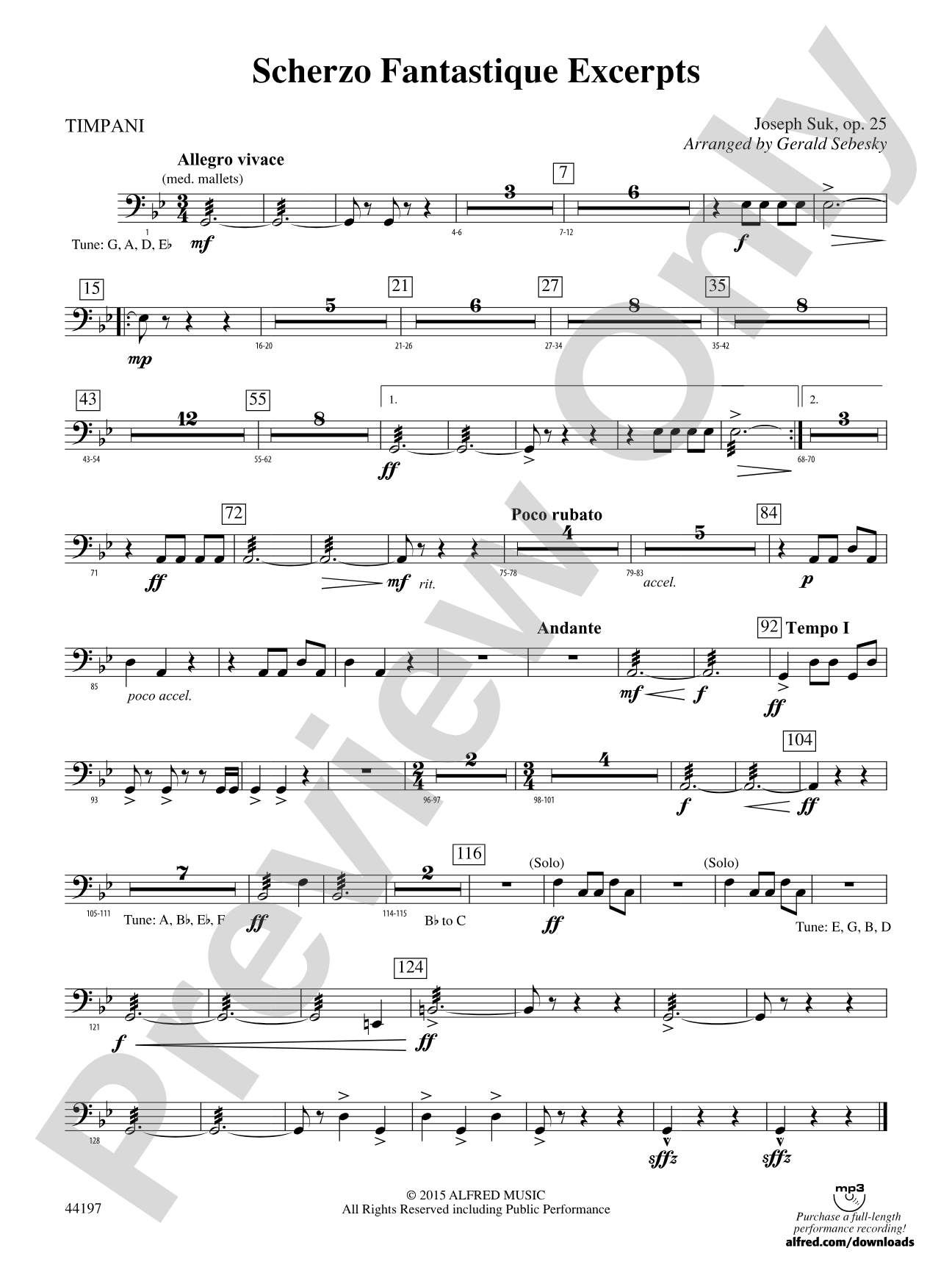 Scherzo Fantastique Excerpts: Timpani