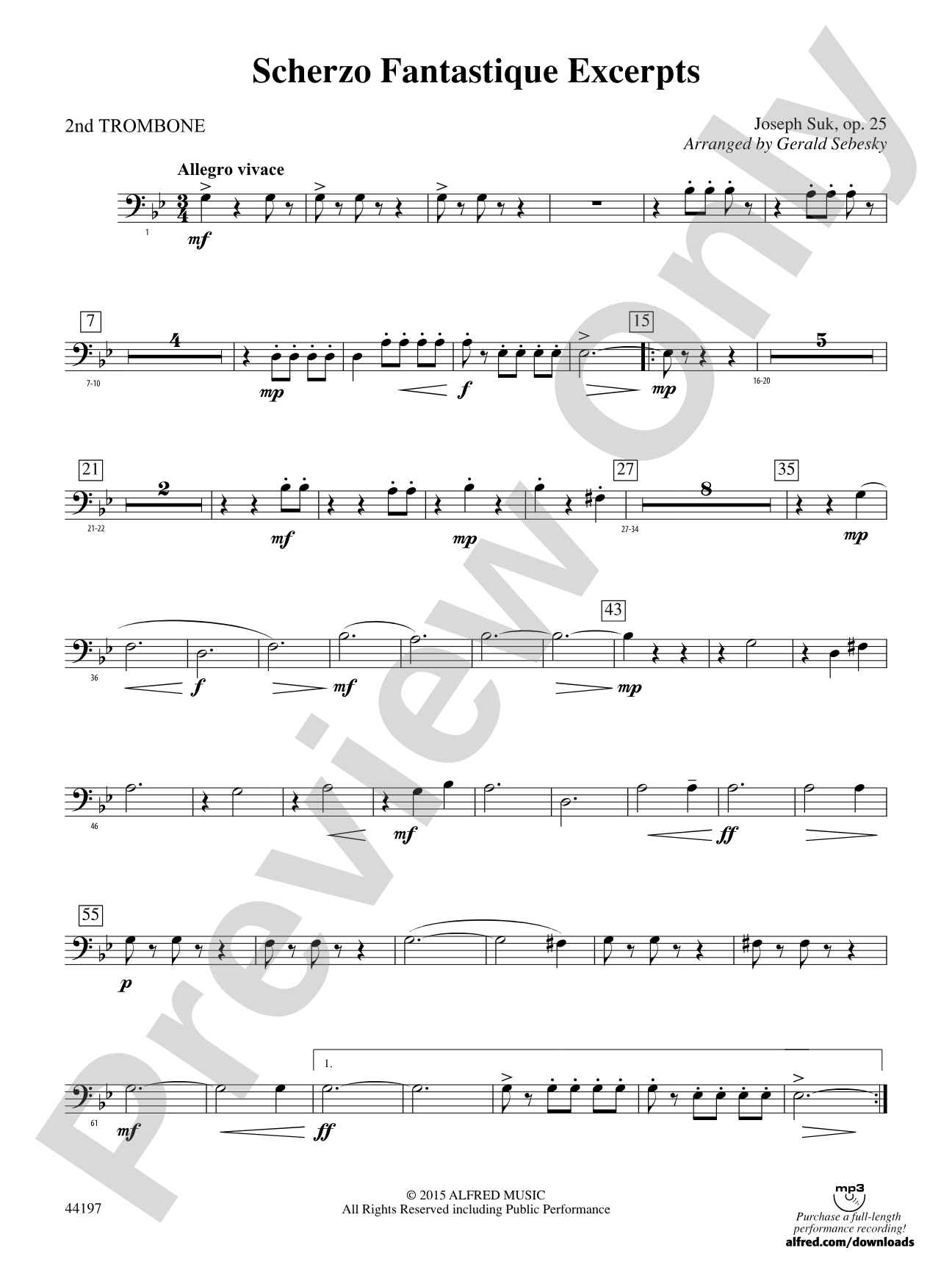 Scherzo Fantastique Excerpts: 2nd Trombone
