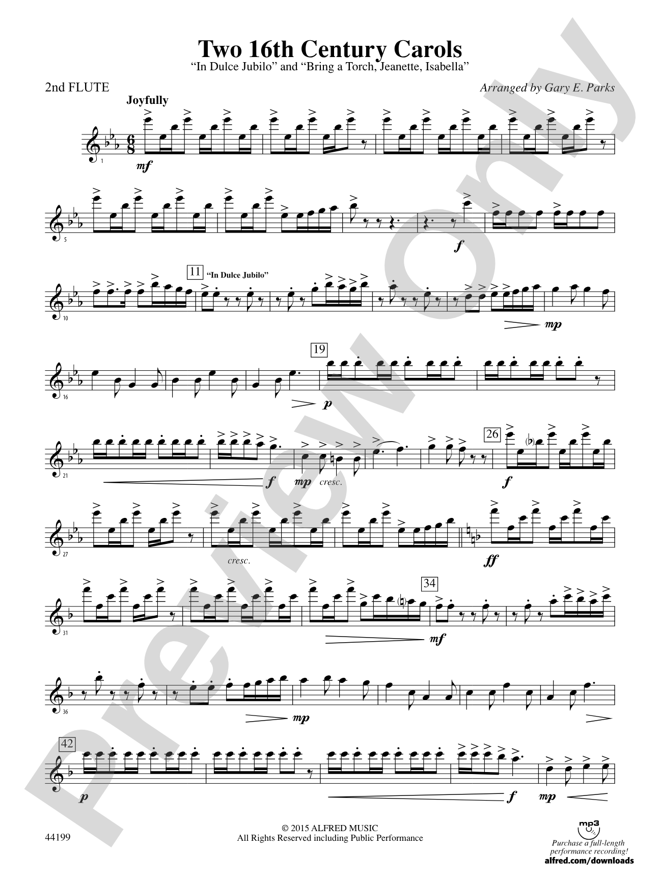 Two 16th Century Carols: 2nd Flute