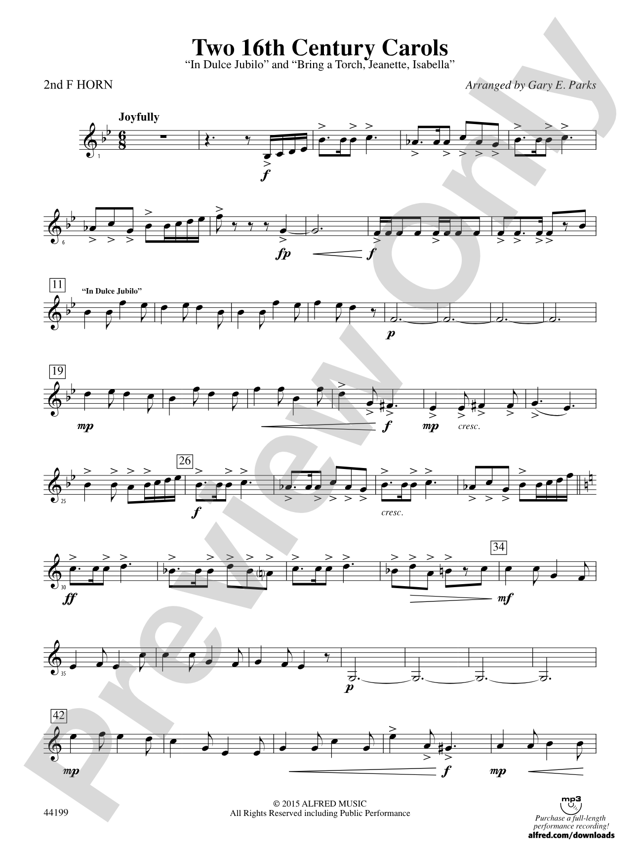 Two 16th Century Carols: 2nd F Horn