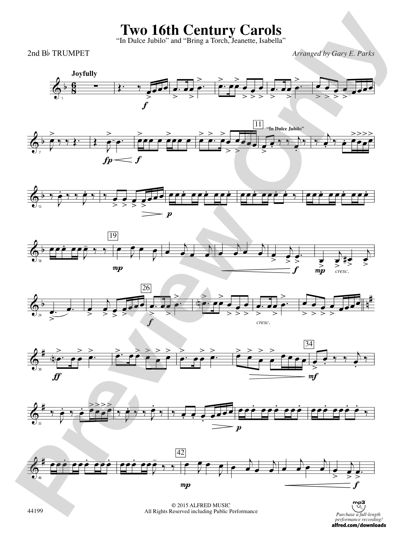 Two 16th Century Carols: 2nd B-flat Trumpet