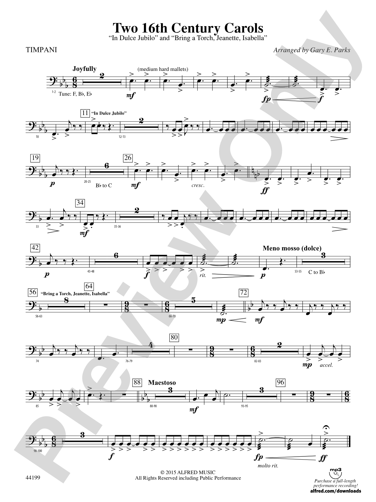 Two 16th Century Carols: Timpani