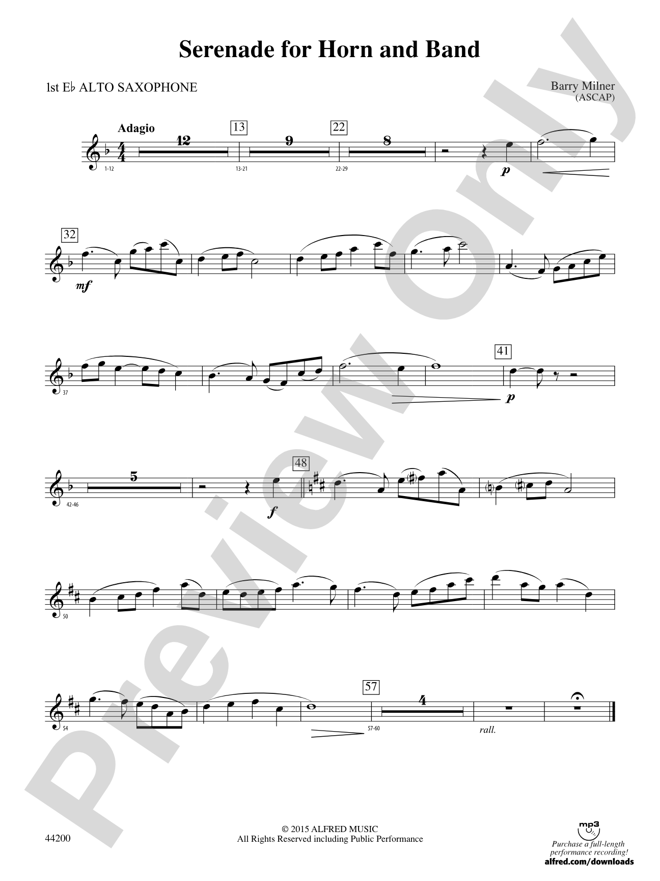 Serenade for Horn and Band: E-flat Alto Saxophone