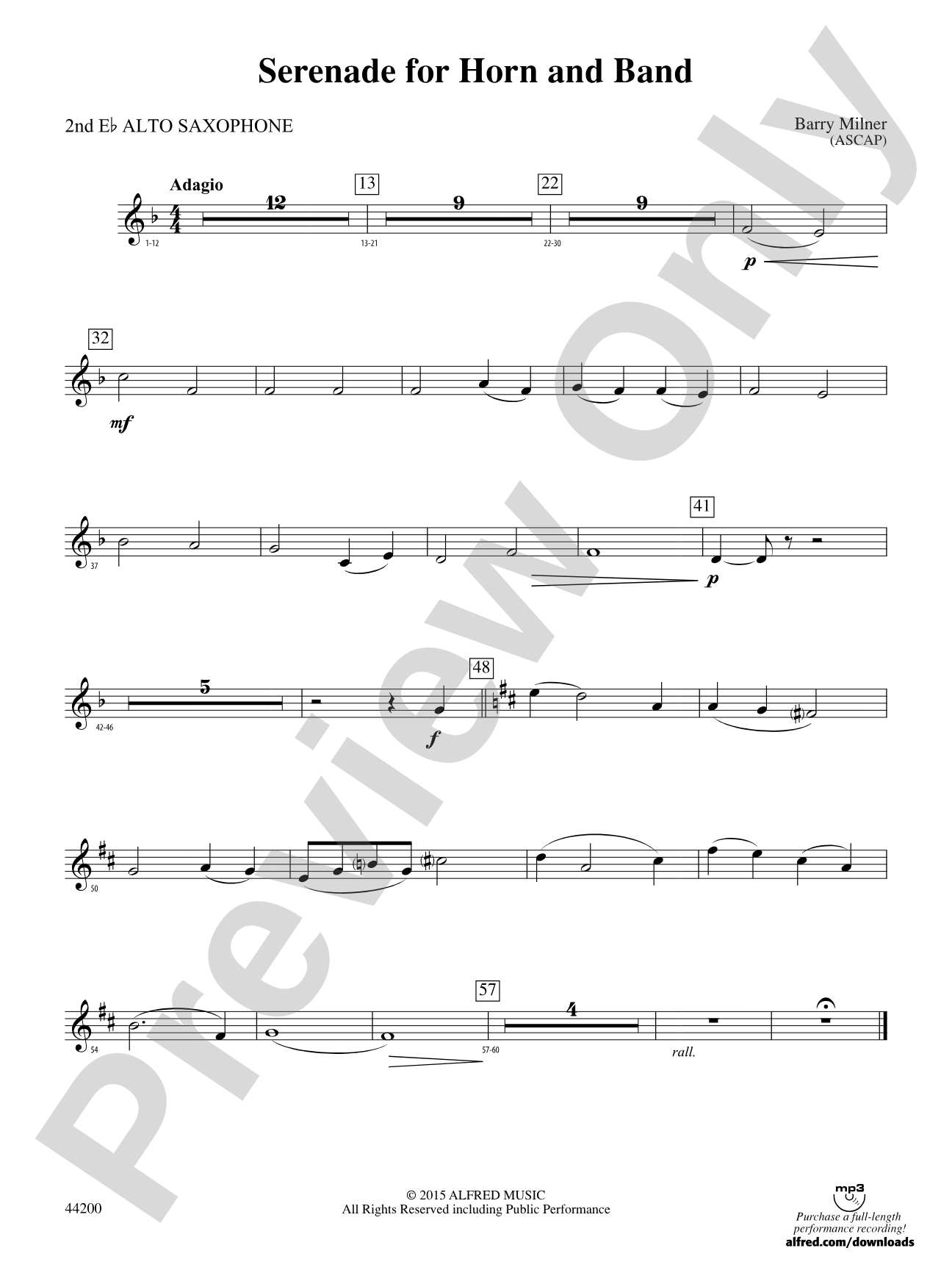 Serenade for Horn and Band: 2nd E-flat Alto Saxophone