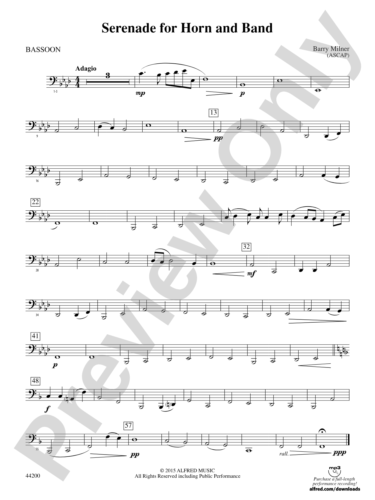 Serenade for Horn and Band: Bassoon