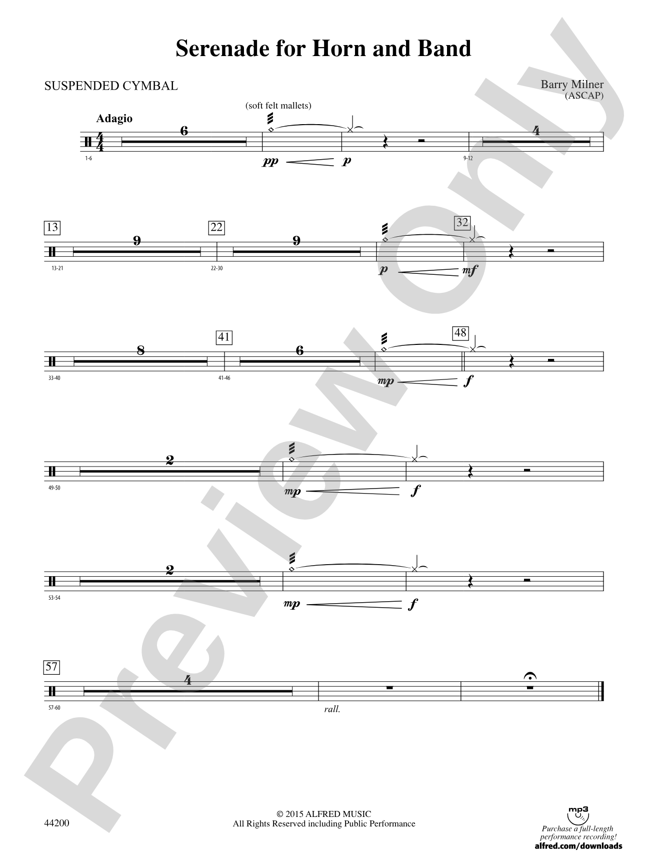 Serenade for Horn and Band: Cymbals