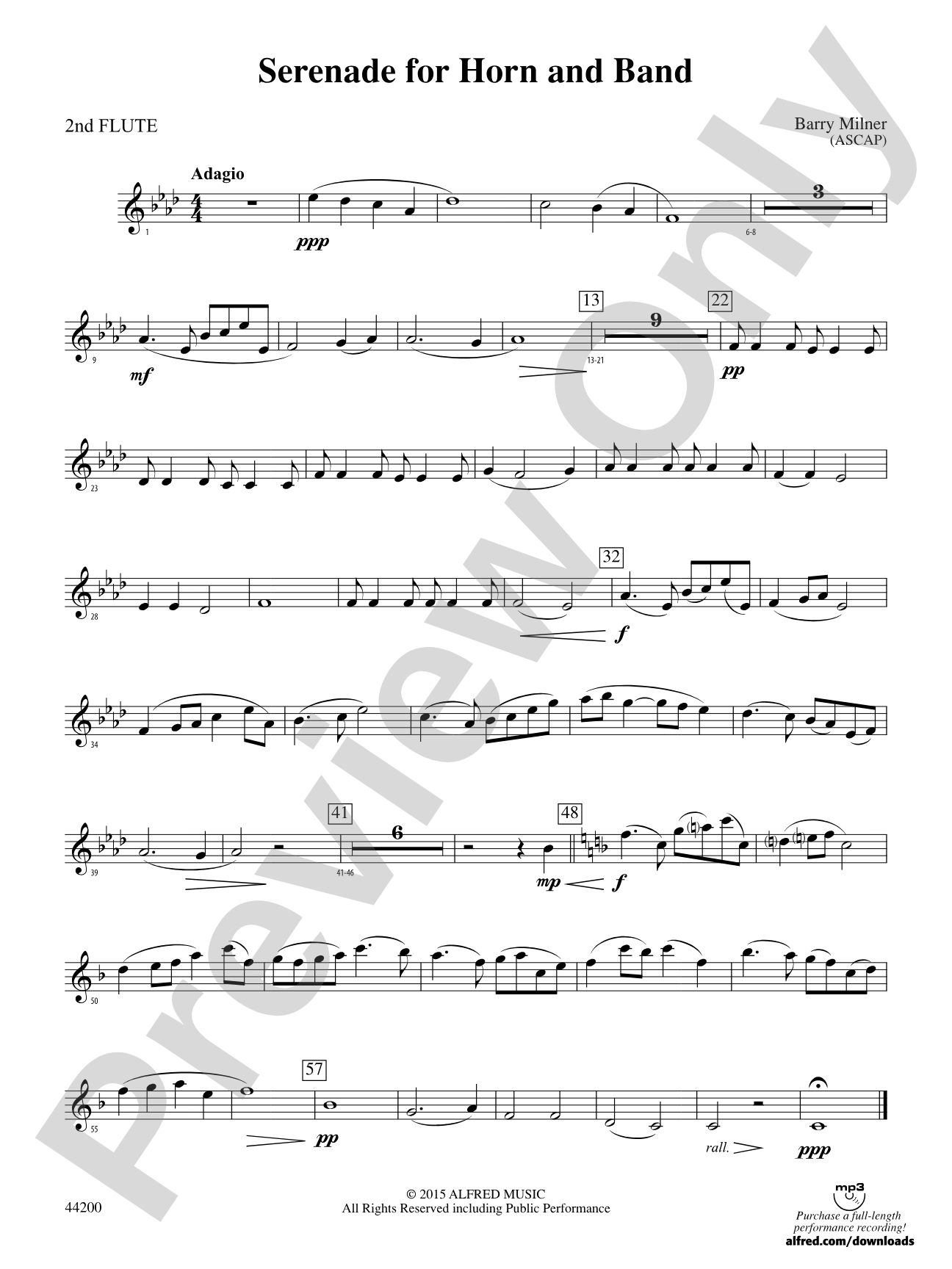 Serenade for Horn and Band: 2nd Flute