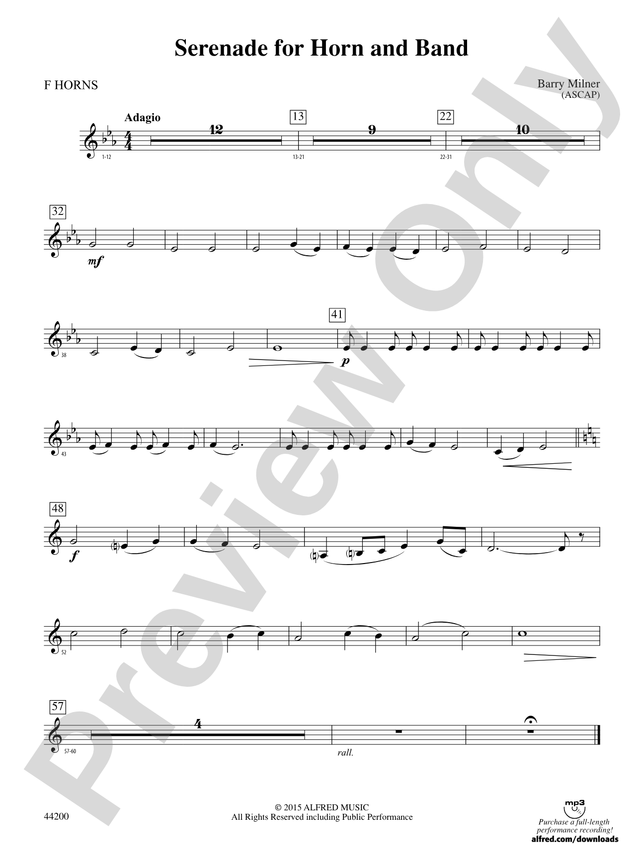 Serenade for Horn and Band: 1st F Horn