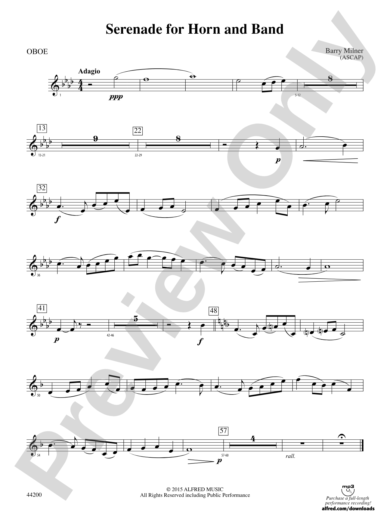 Serenade for Horn and Band: Oboe
