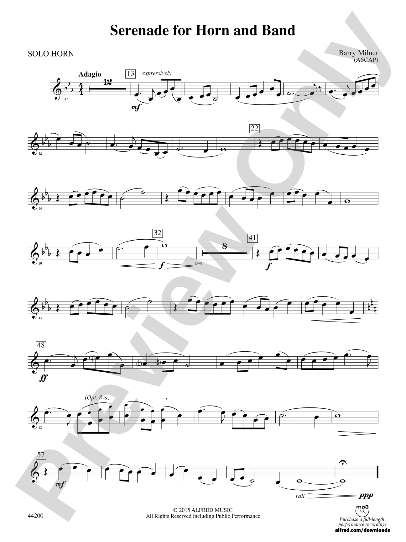 Serenade for Horn and Band: Solo Horn