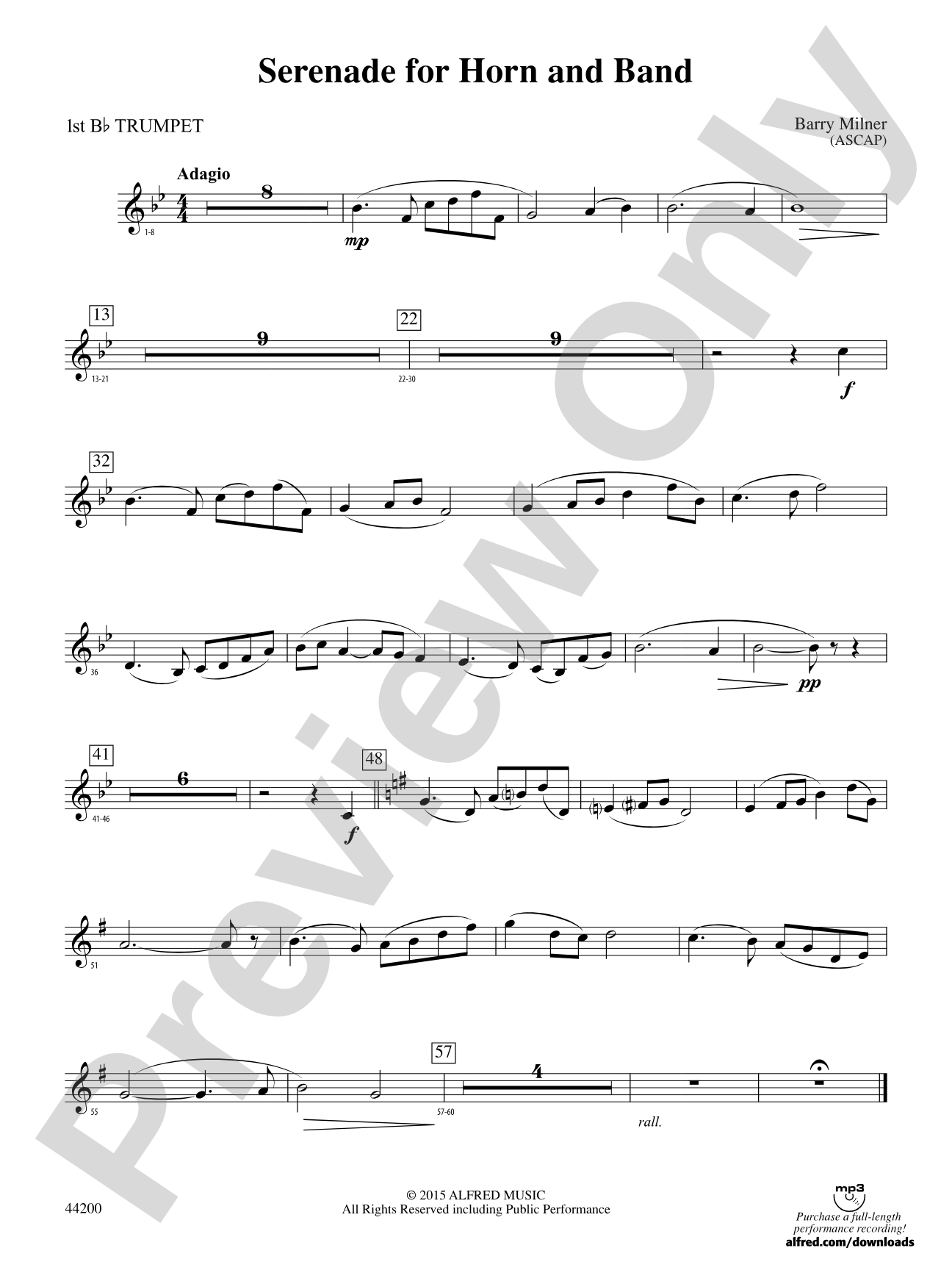 Serenade for Horn and Band: 1st B-flat Trumpet