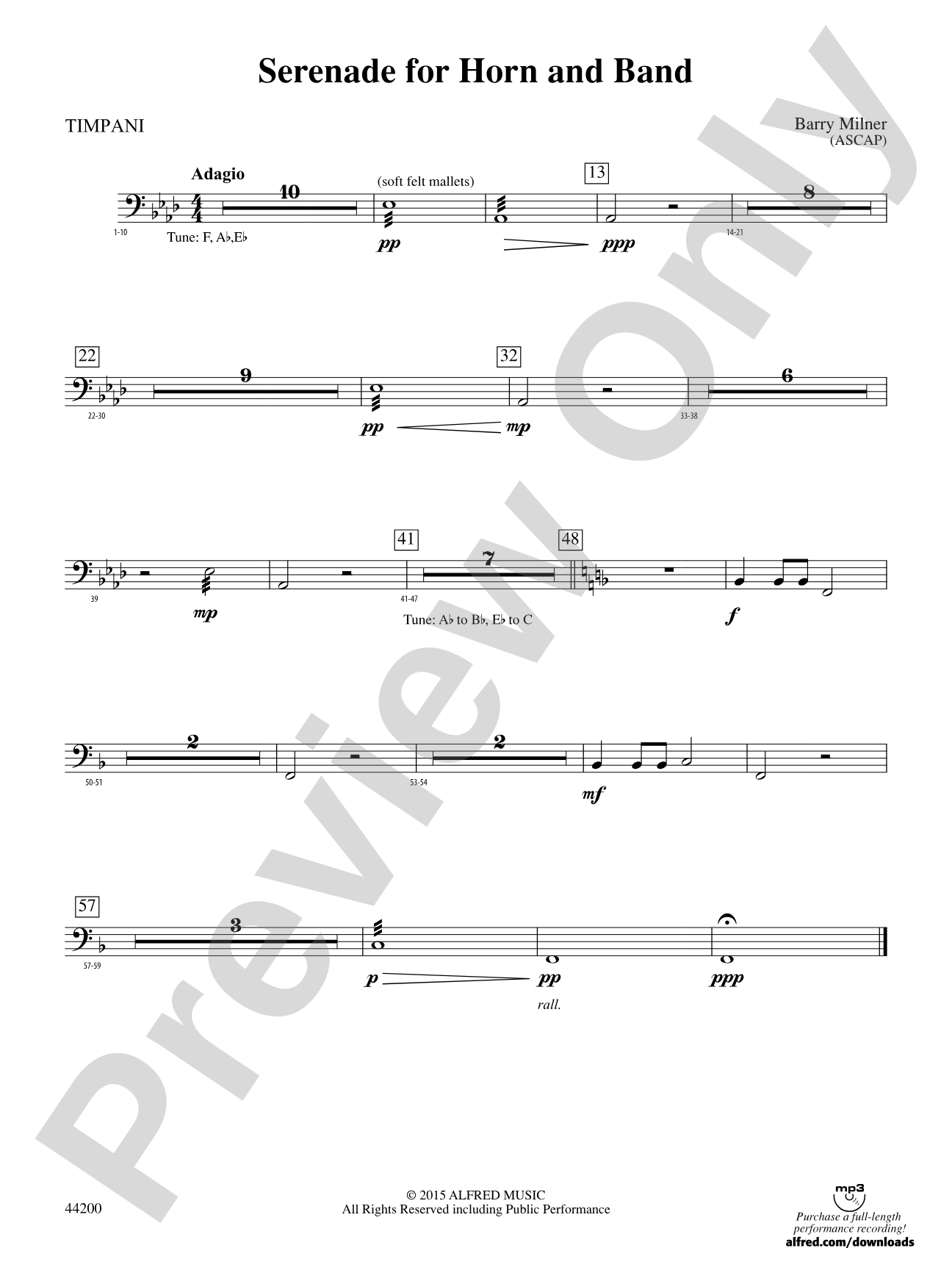 Serenade for Horn and Band: Timpani