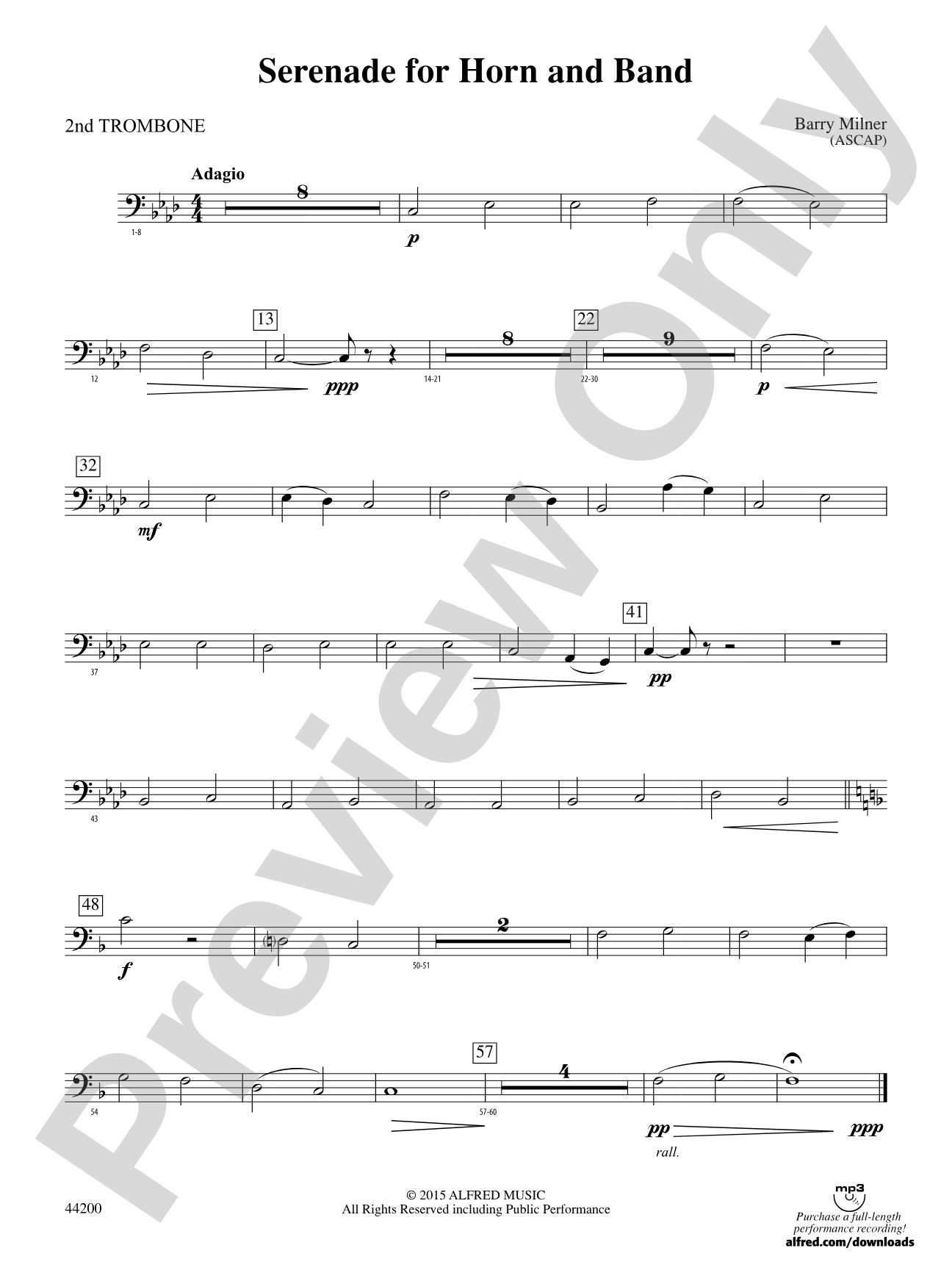 Serenade for Horn and Band: 2nd Trombone