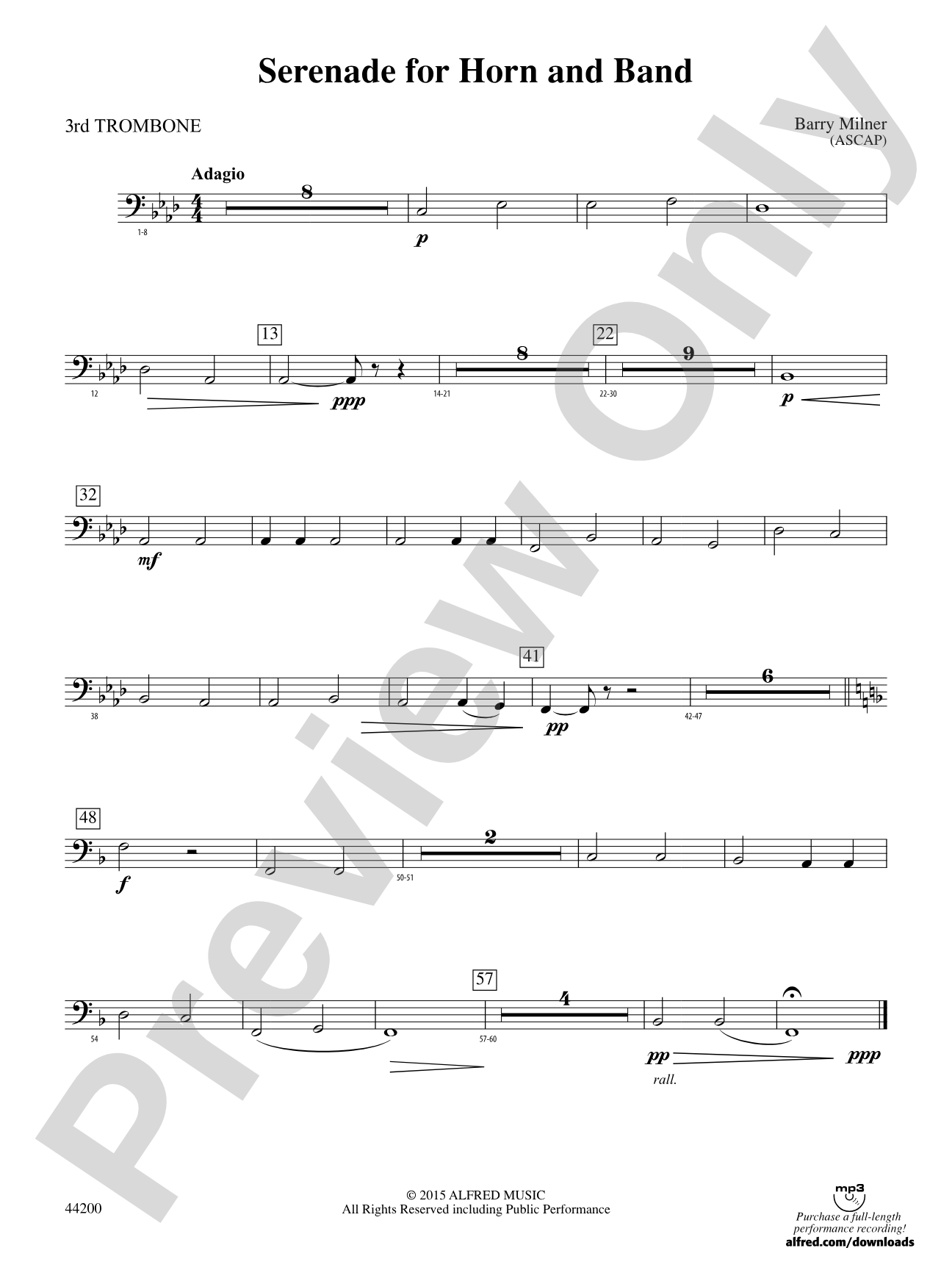 Serenade for Horn and Band: 3rd Trombone