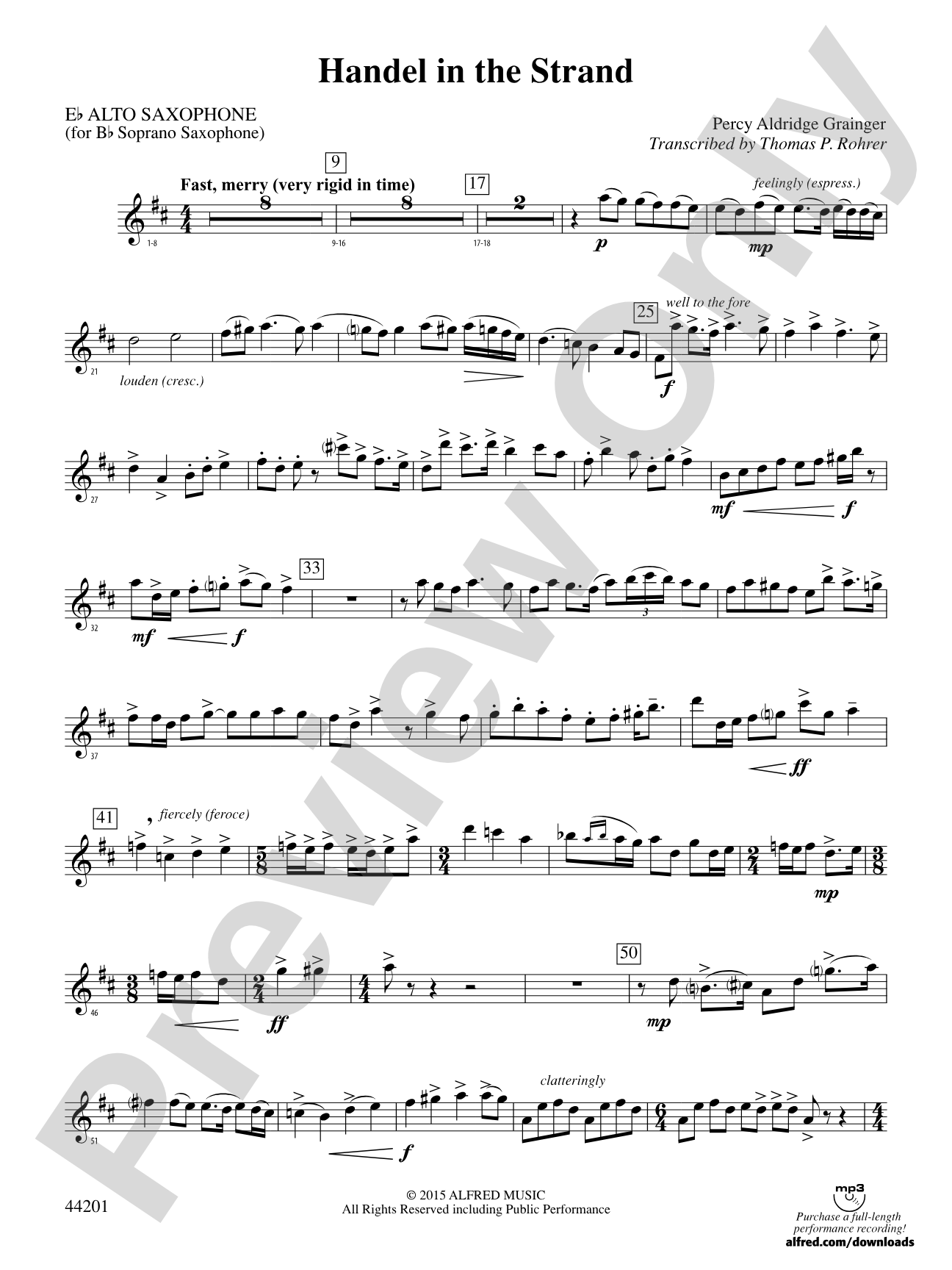 Handel in the Strand: E-flat Alto Saxophone