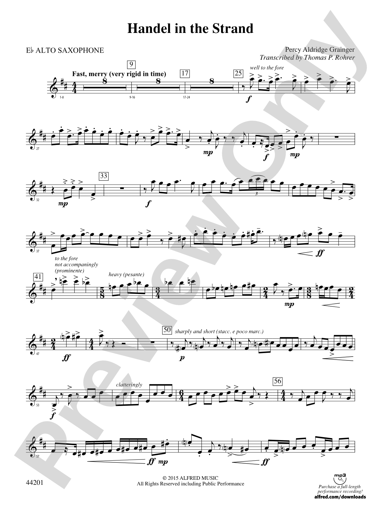 Handel in the Strand: 2nd E-flat Alto Saxophone