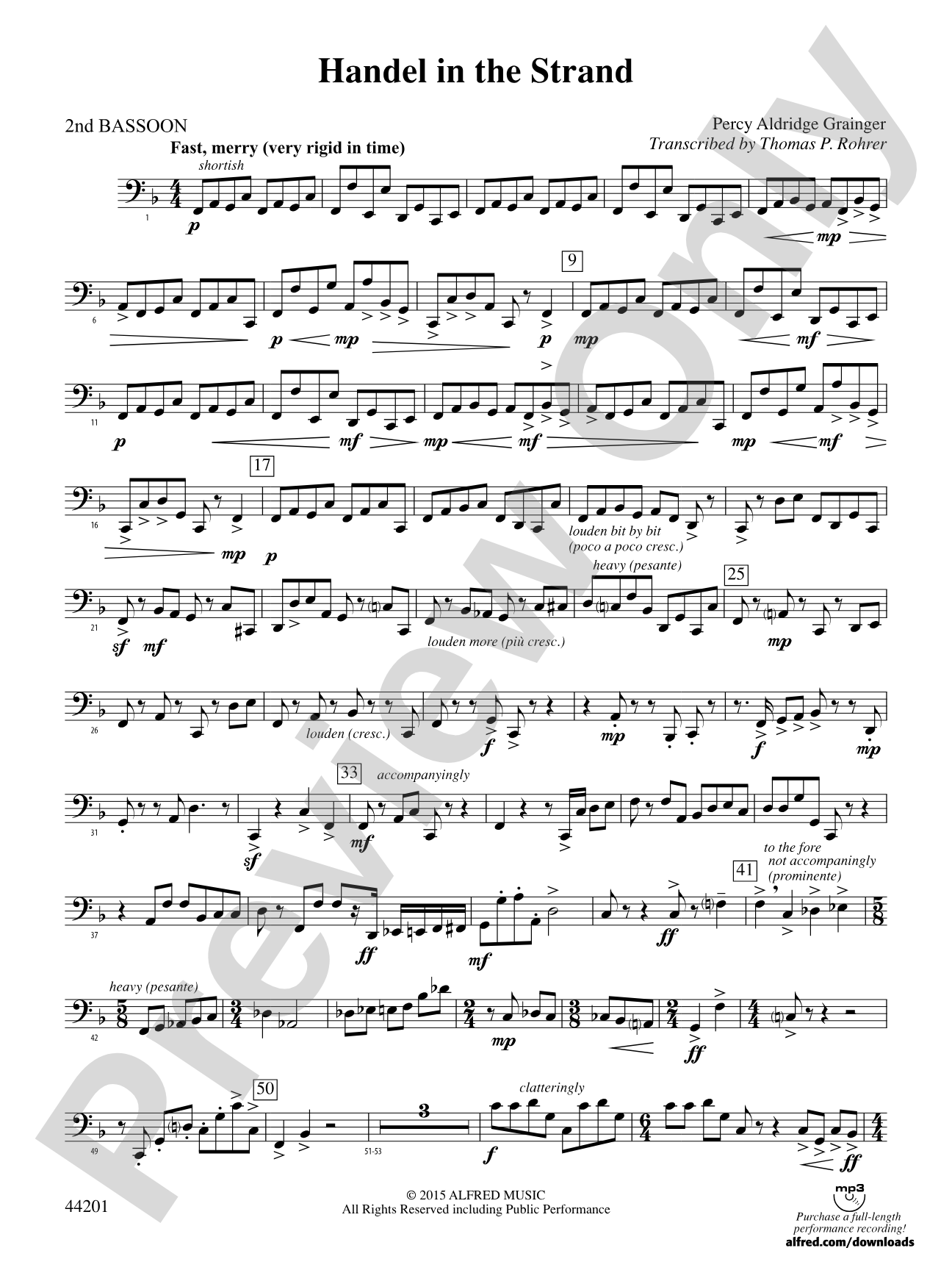 Handel in the Strand: 2nd Bassoon