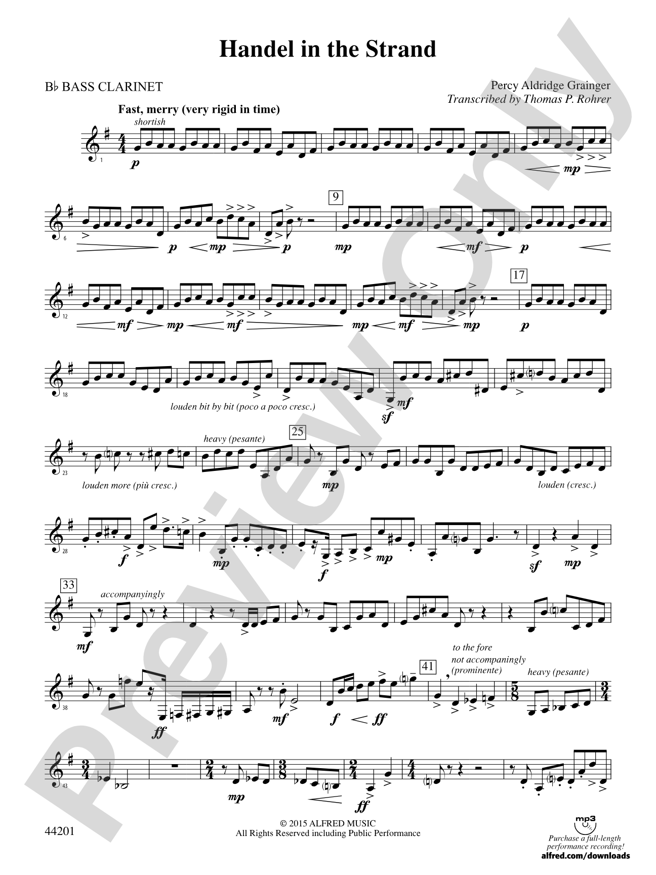 Handel in the Strand: B-flat Bass Clarinet