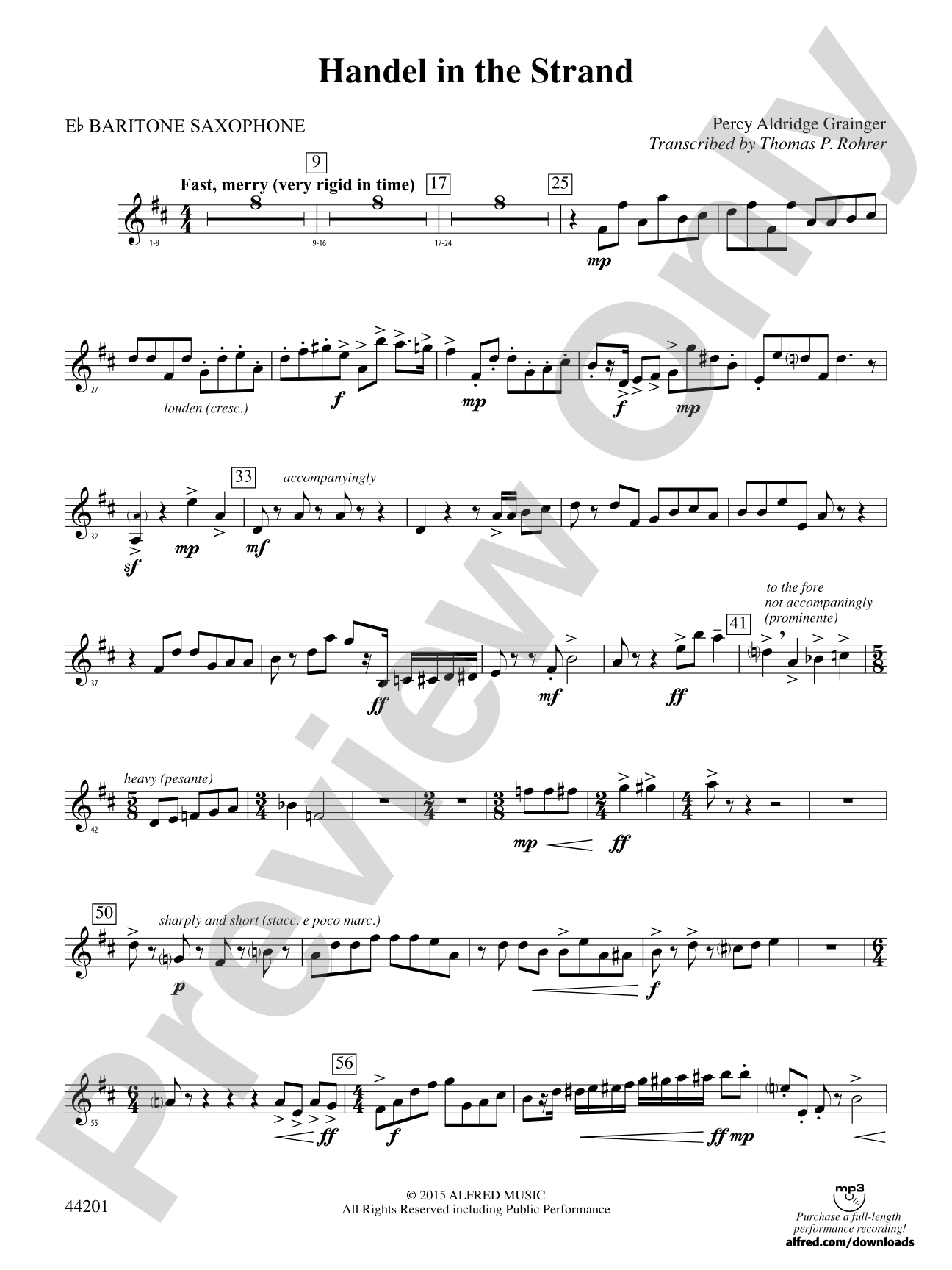 Handel in the Strand: E-flat Baritone Saxophone