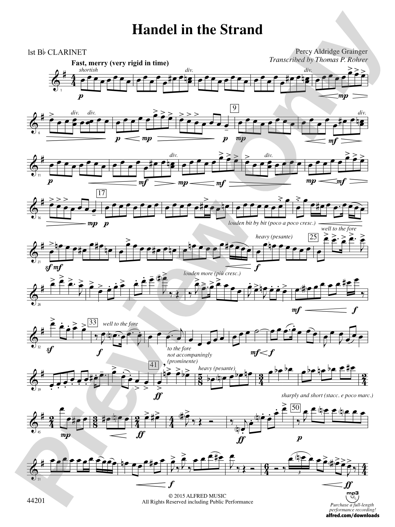 Handel in the Strand: 1st B-flat Clarinet