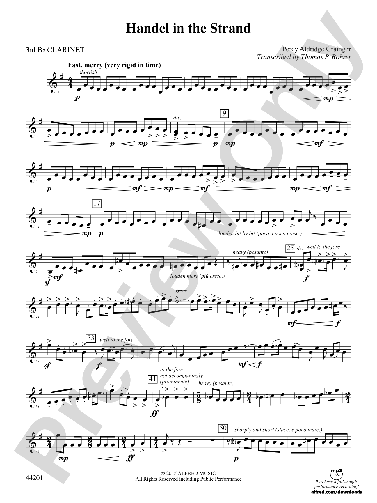 Handel in the Strand: 3rd B-flat Clarinet