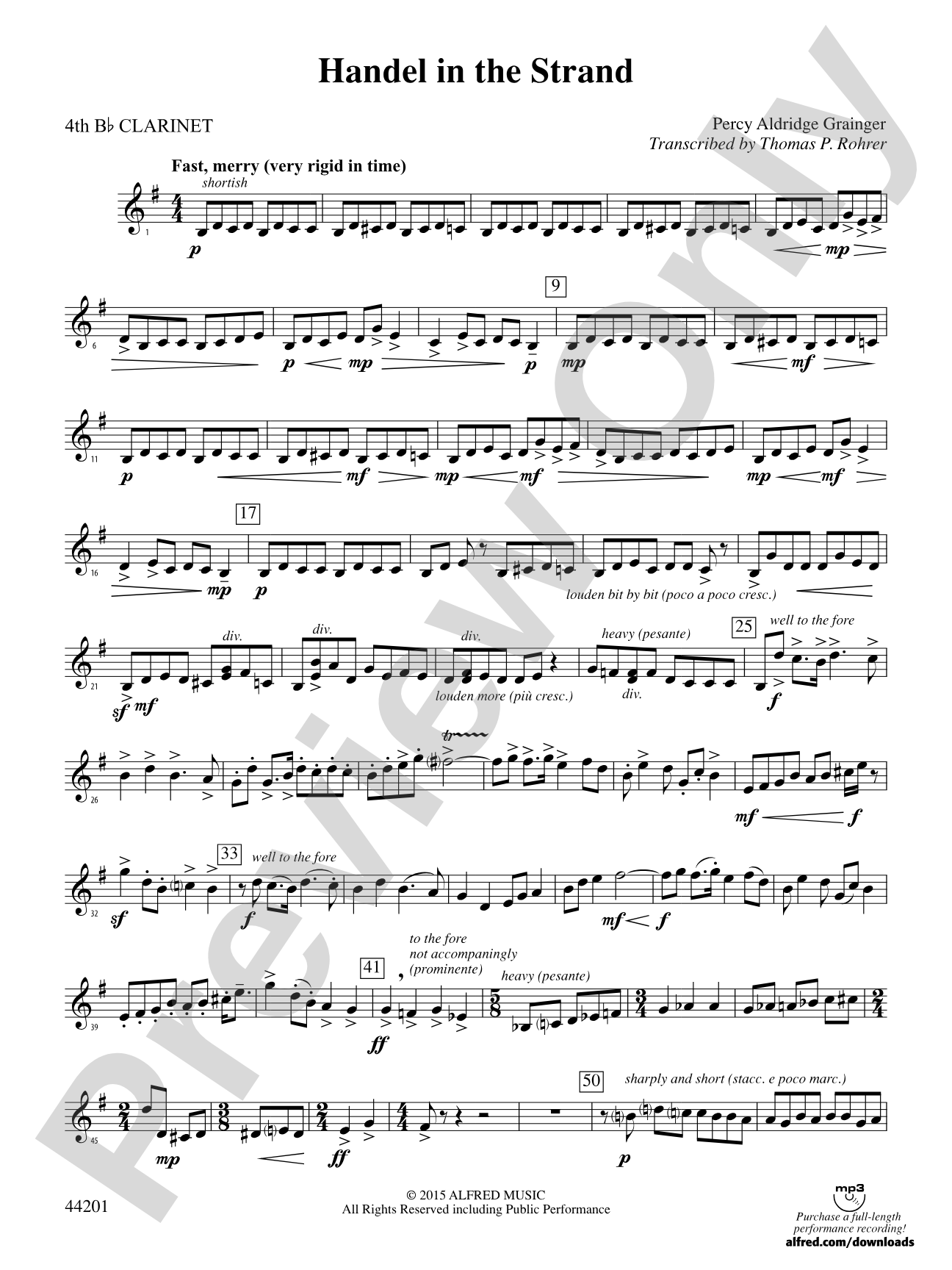 Handel in the Strand: 4th B-flat Clarinet