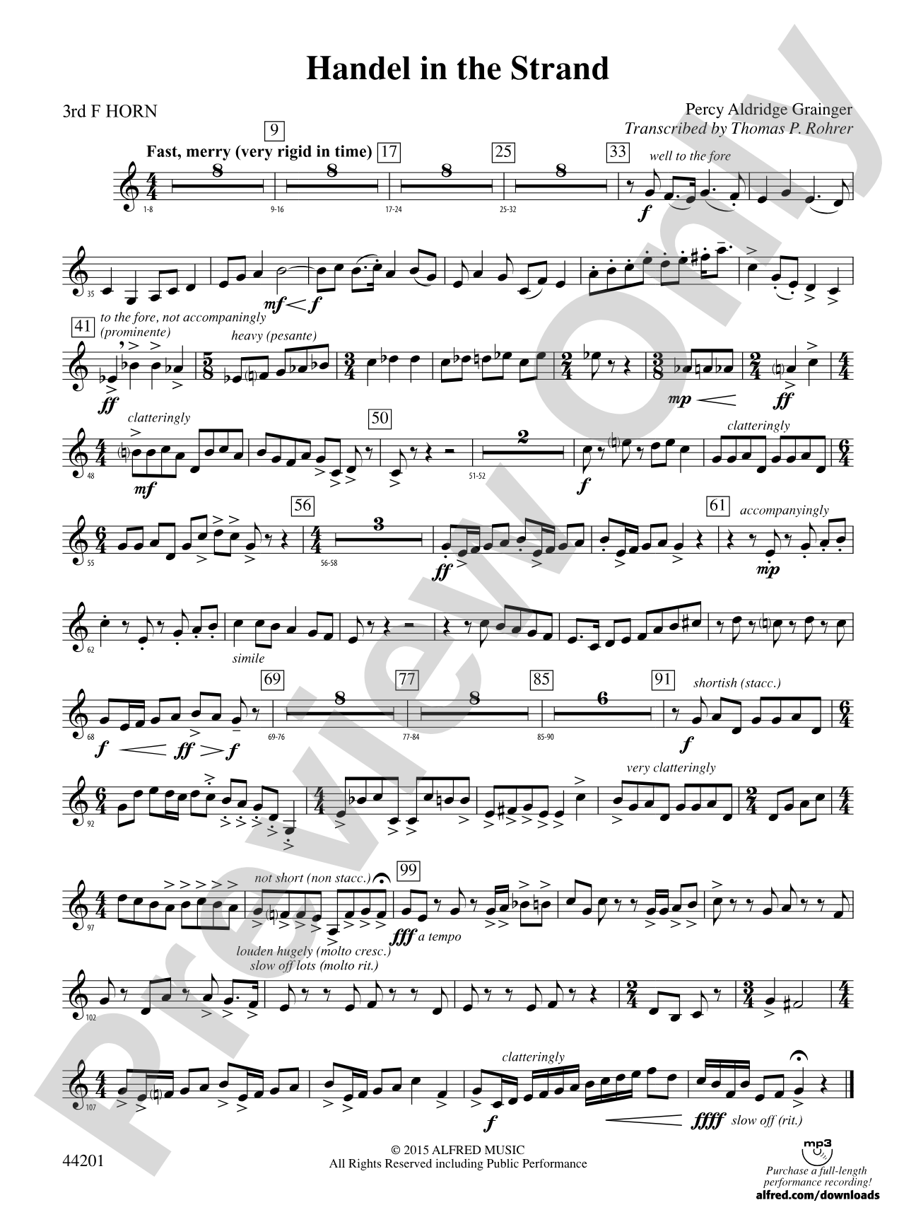 Handel in the Strand: 3rd F Horn