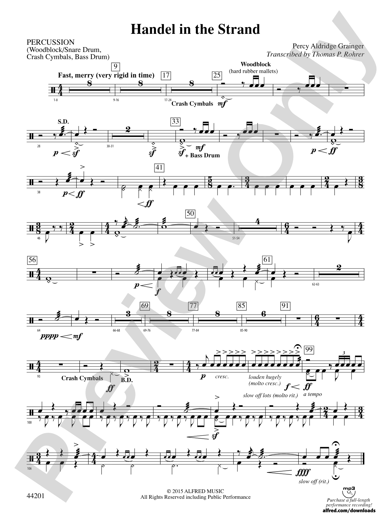 Handel in the Strand: 1st Percussion