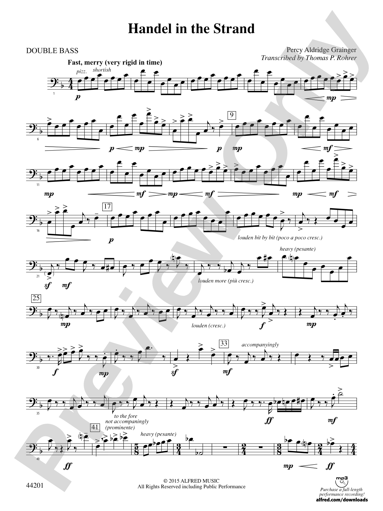 Handel in the Strand: String Bass