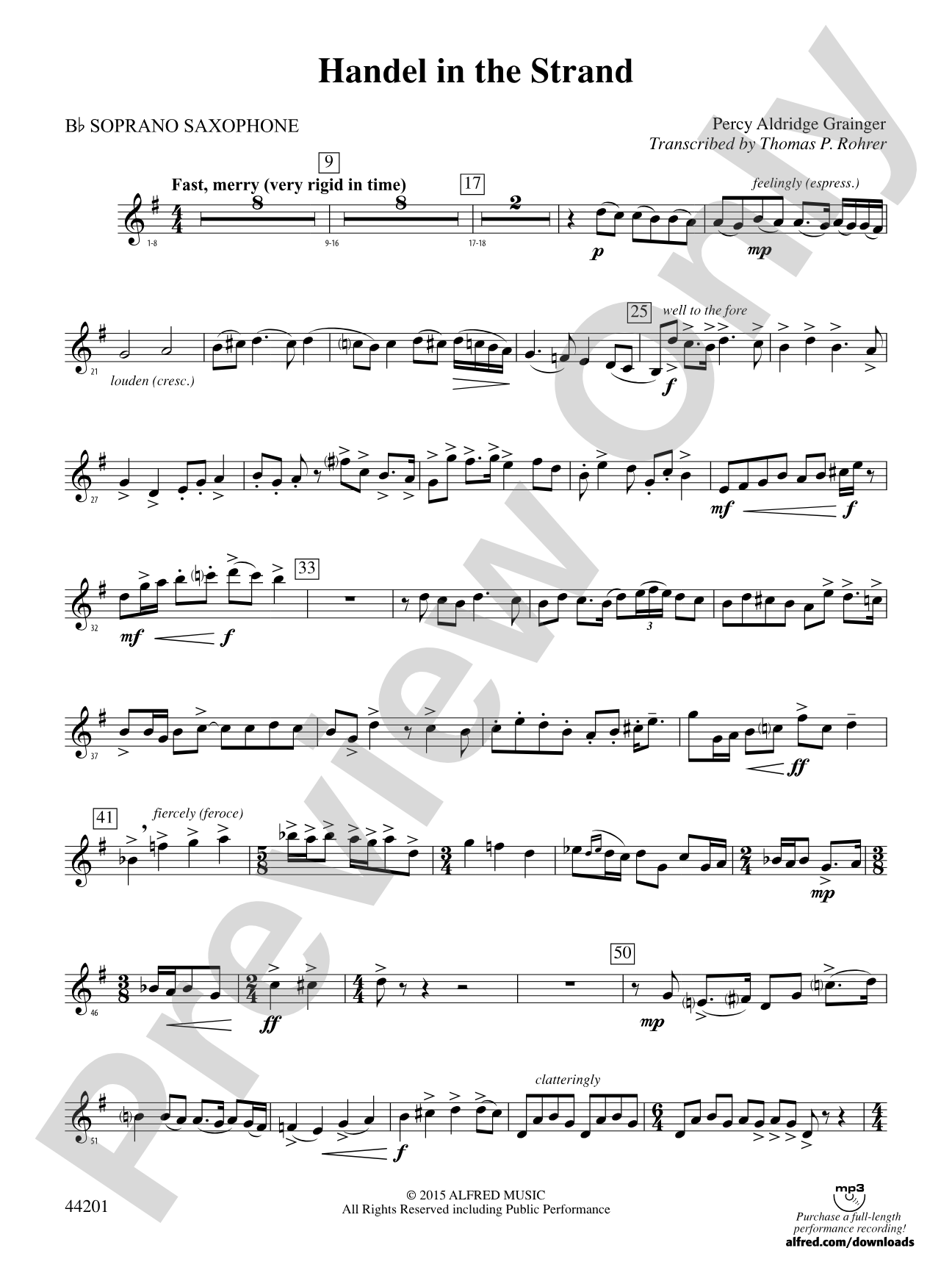 Handel in the Strand: B-flat Soprano Saxophone