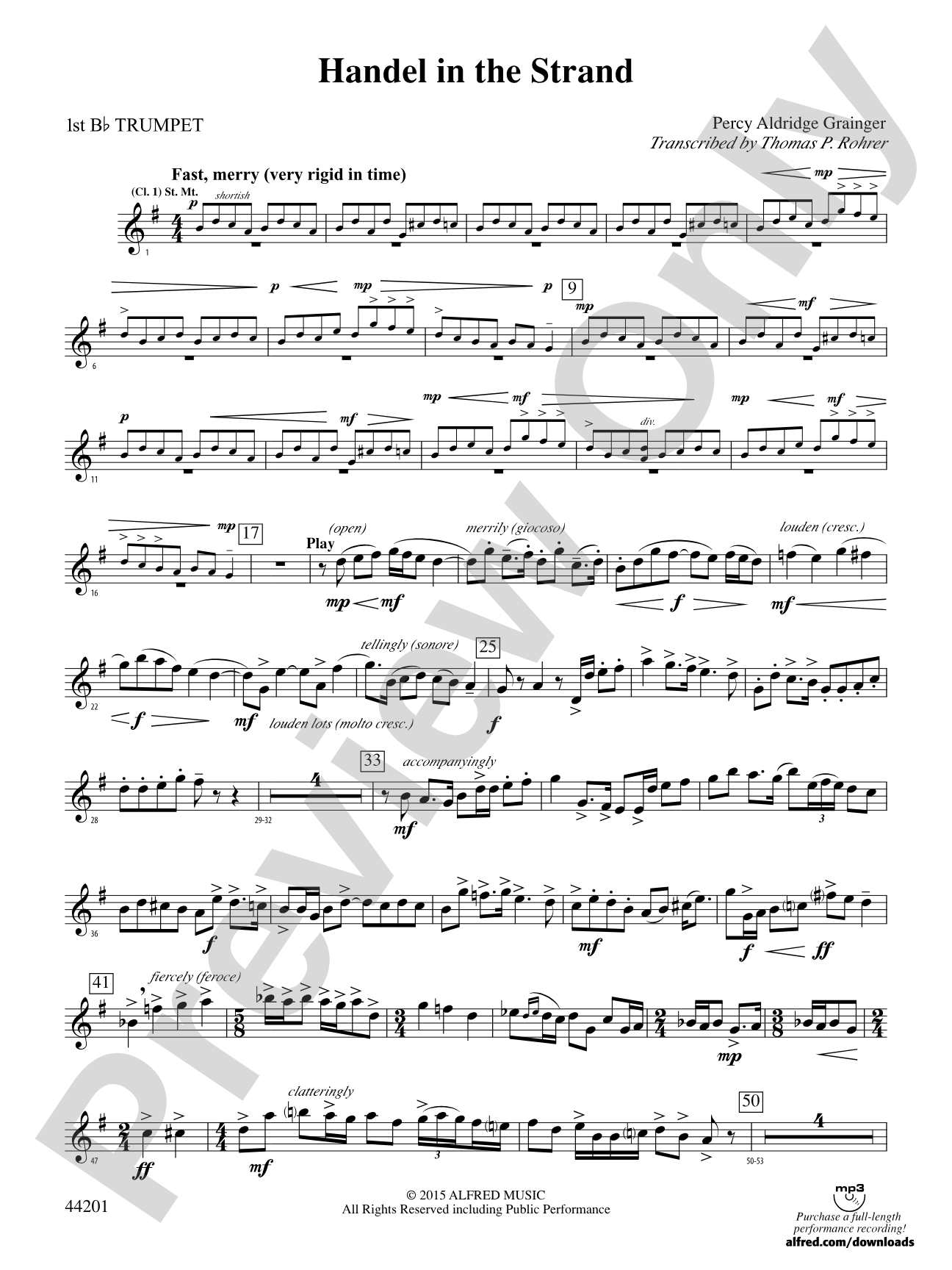 Handel in the Strand: 1st B-flat Trumpet