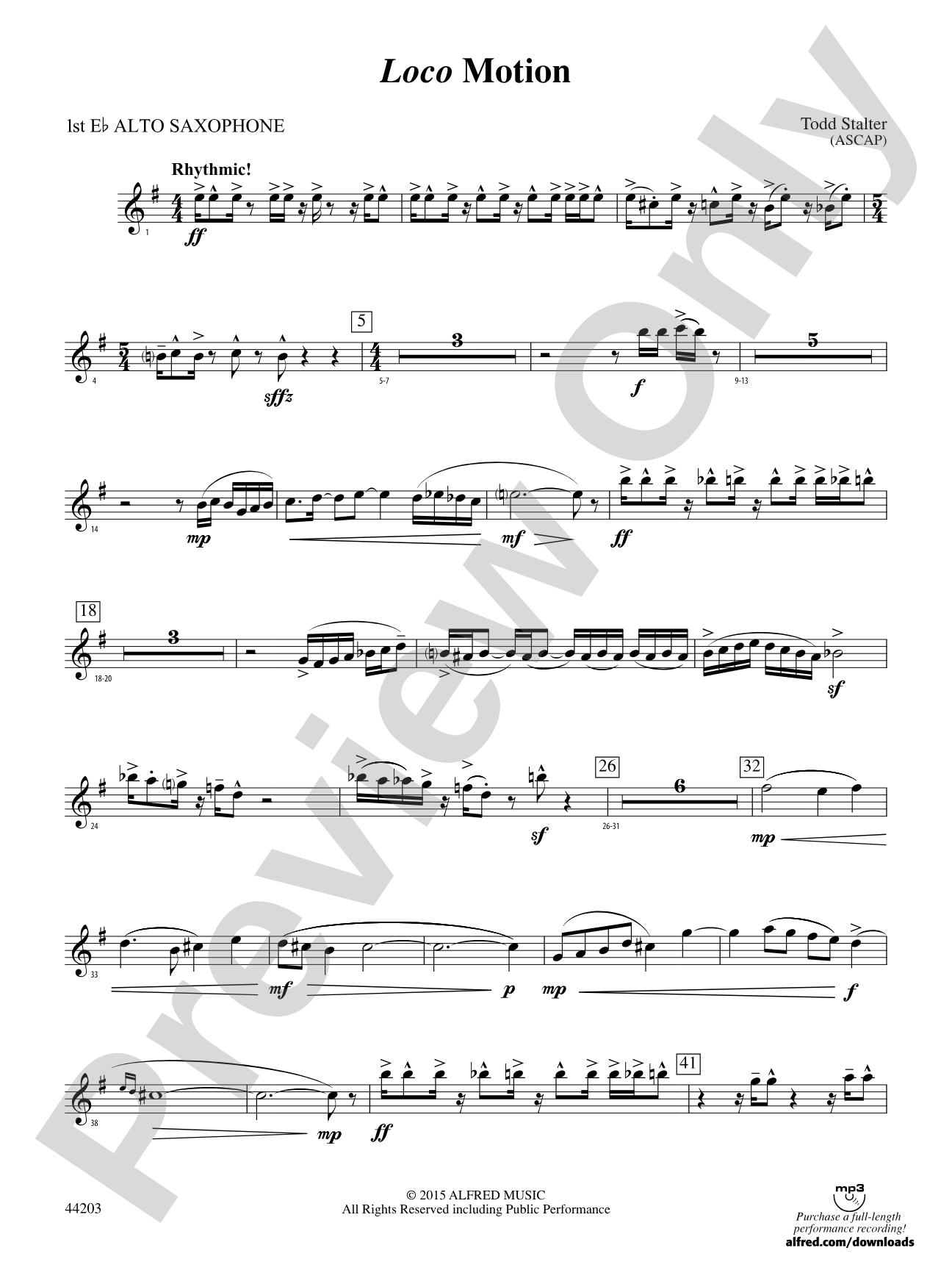Loco Motion: E-flat Alto Saxophone