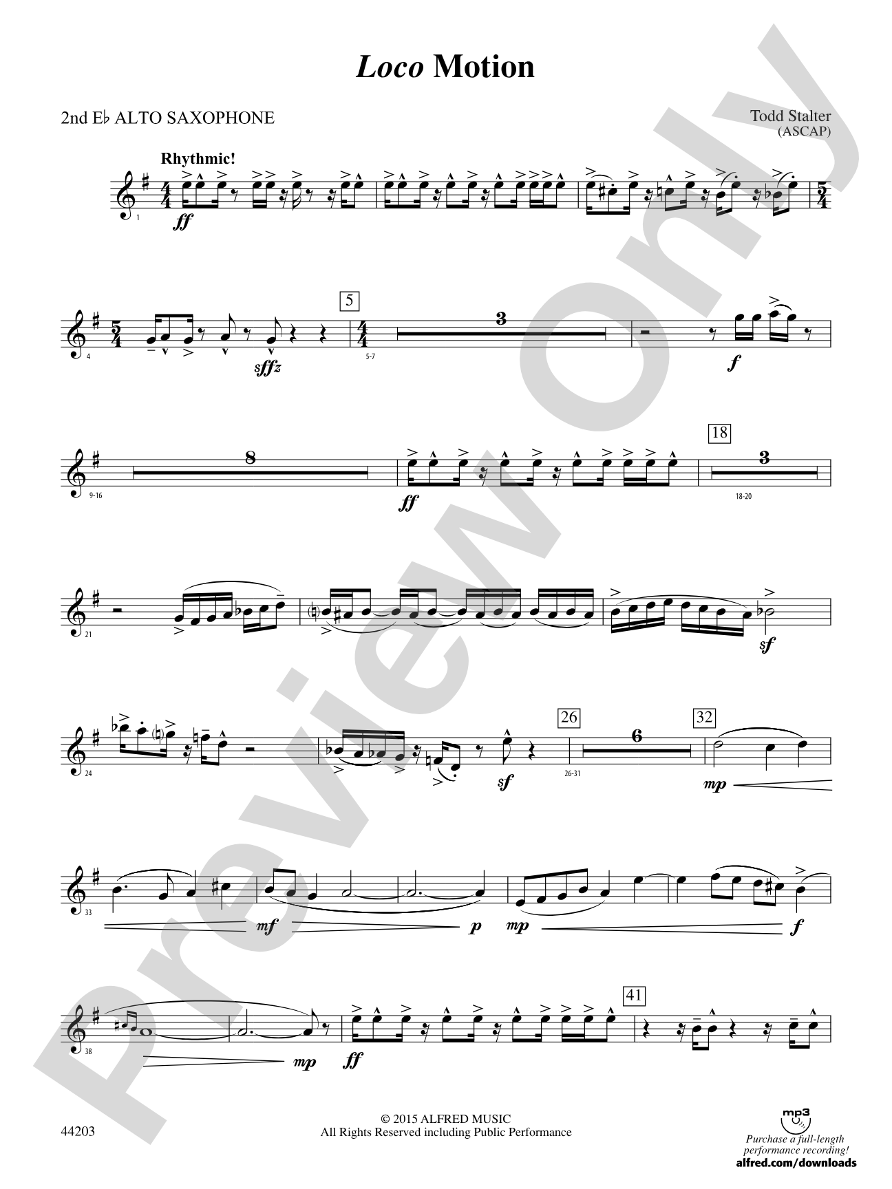 Loco Motion: 2nd E-flat Alto Saxophone