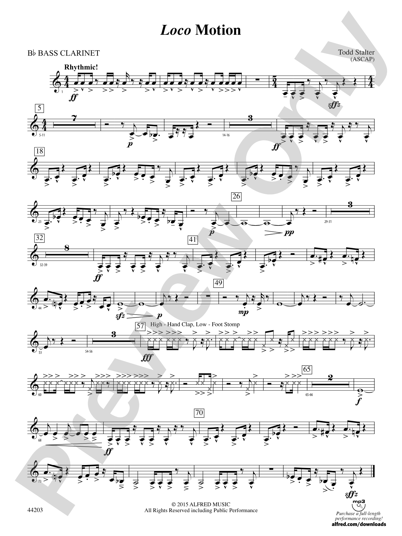 Loco Motion: B-flat Bass Clarinet