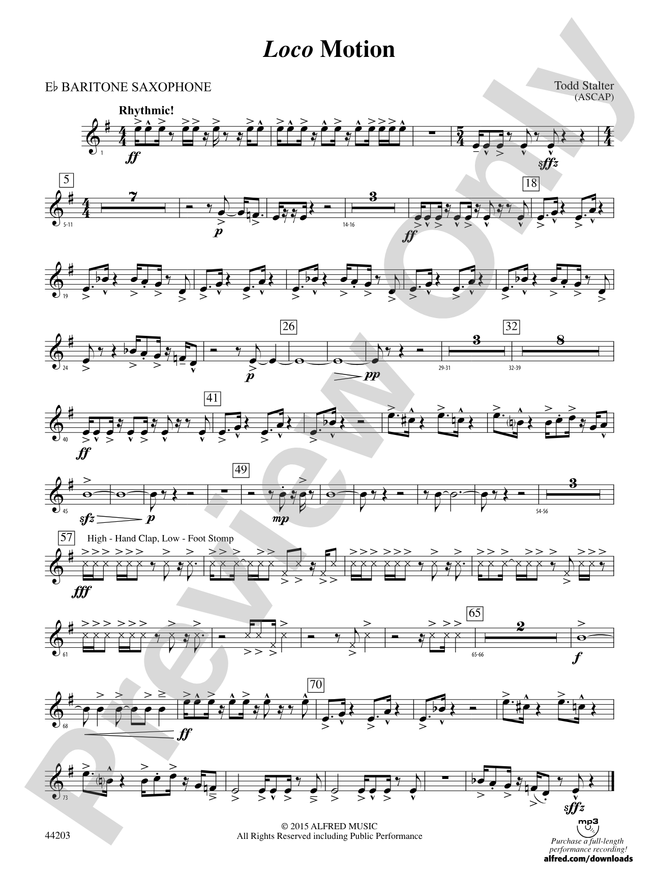 Loco Motion: E-flat Baritone Saxophone