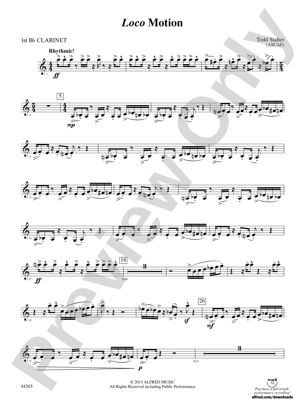 Loco Motion: 1st B-flat Clarinet