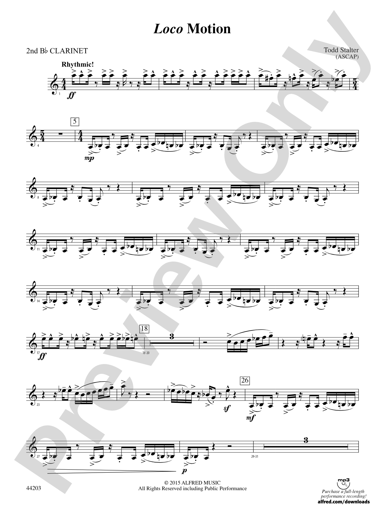 Loco Motion: 2nd B-flat Clarinet