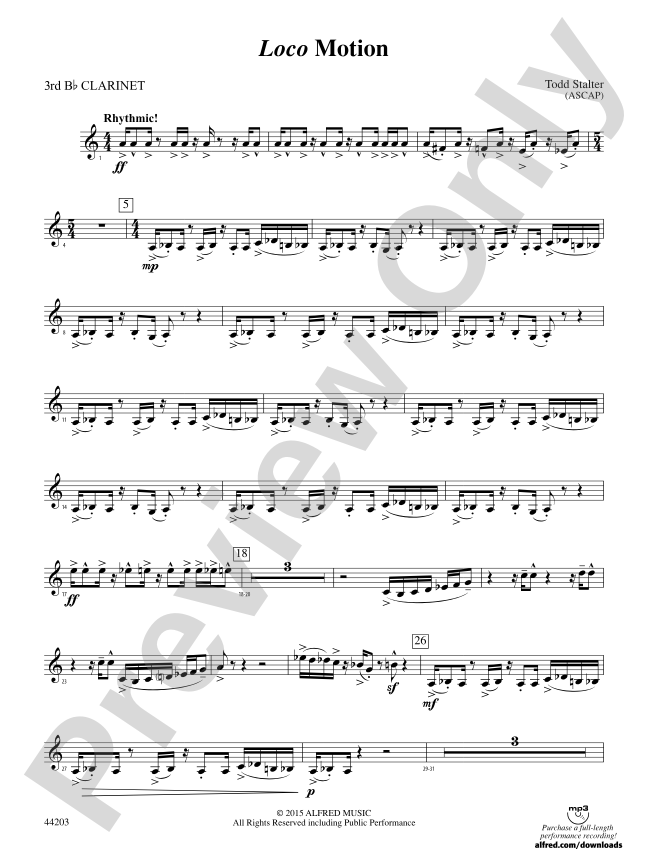 Loco Motion: 3rd B-flat Clarinet
