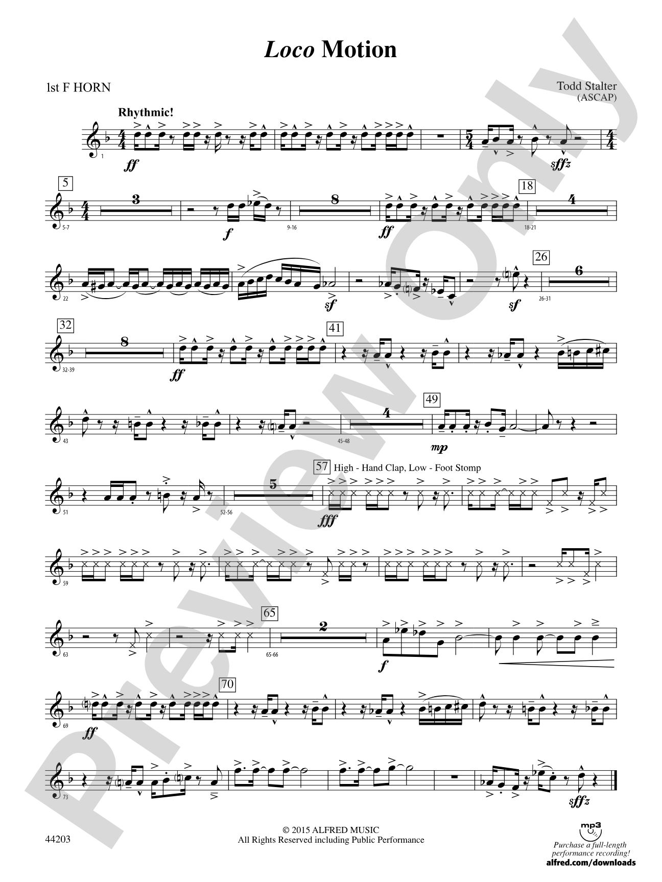 Loco Motion: 1st F Horn