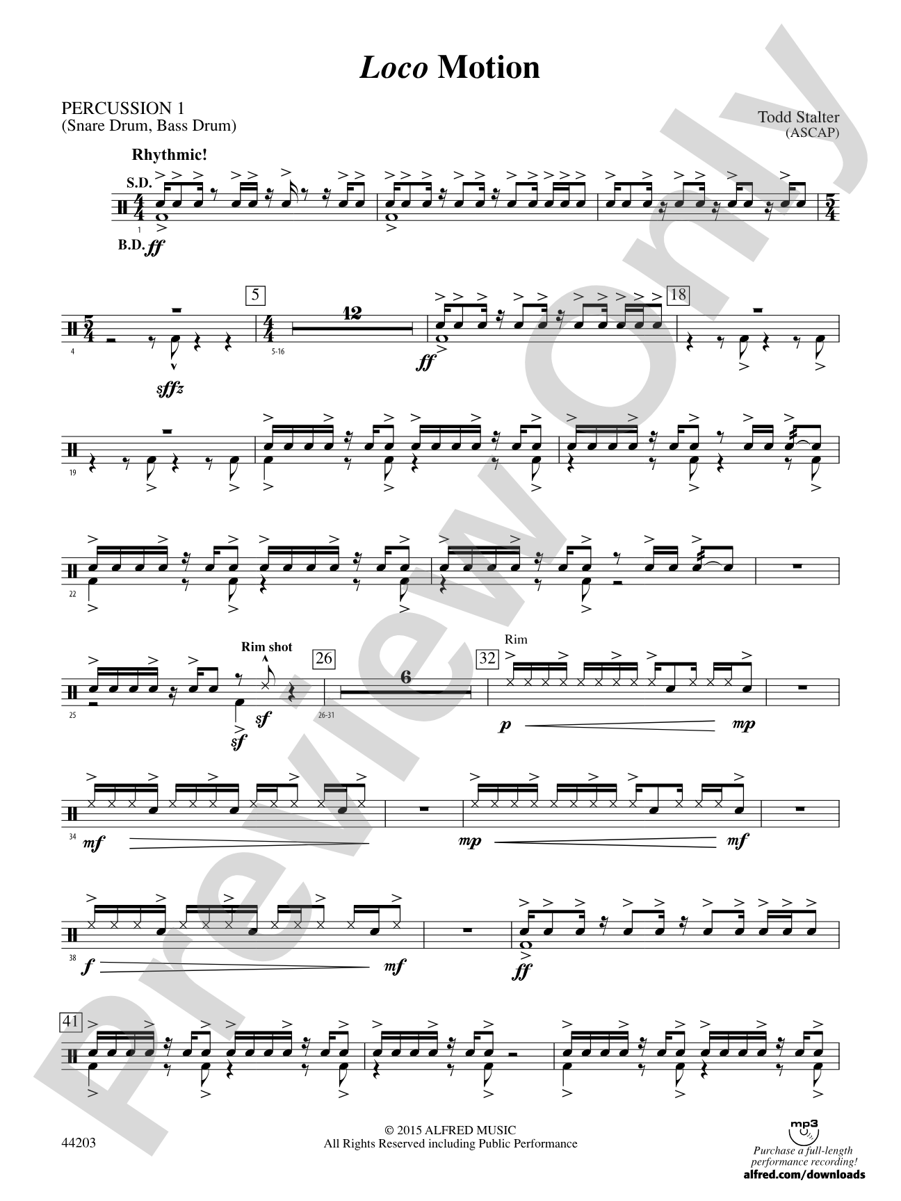 Loco Motion: 1st Percussion